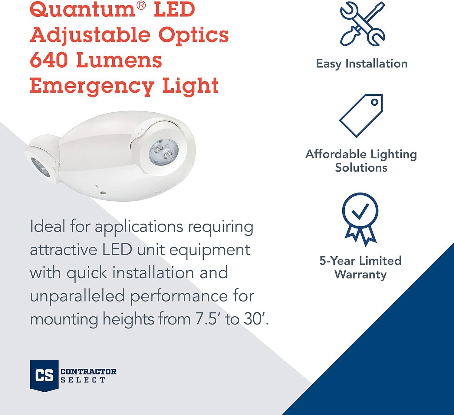 Lithonia Lighting Emrg Lght,Plst,Nick Cad,6.6W,LED  ELM4L