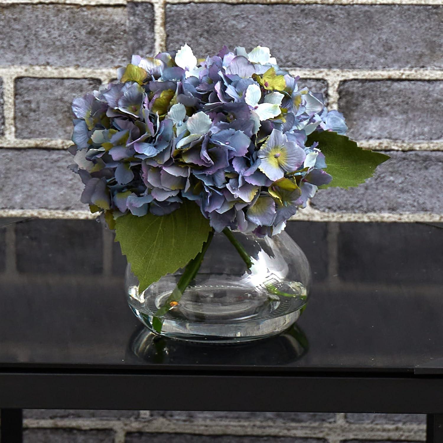 Nearly Natural Blooming Hydrangea with Vase Arrangement