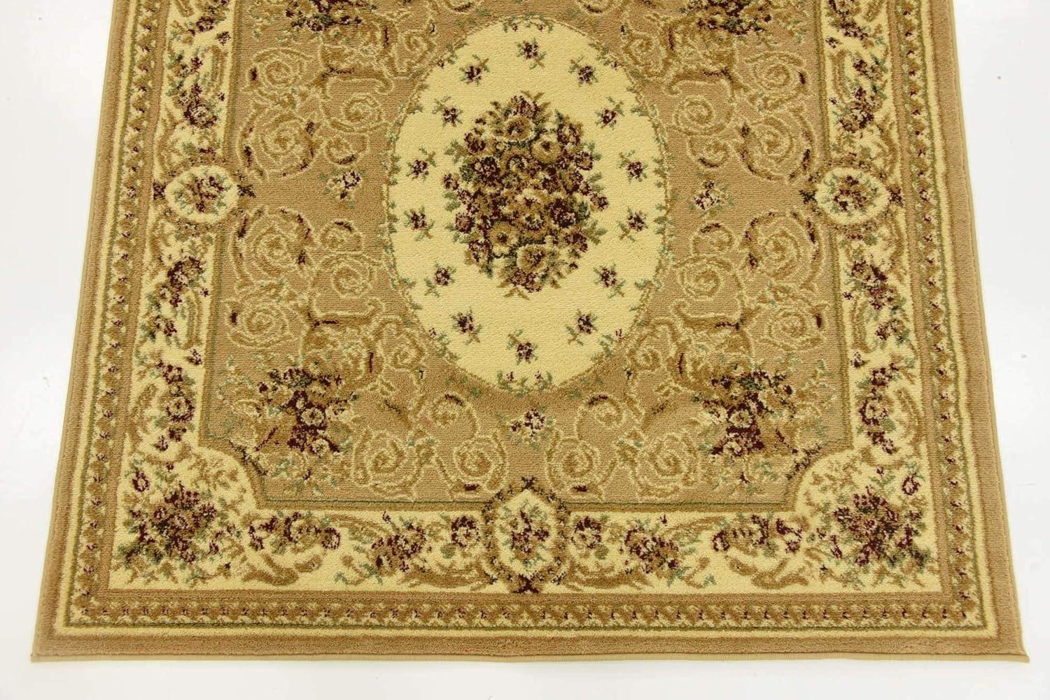 Unique Loom Versailles Collection Area Rug - Phillipe (4' 1" Square Tan/Cream)