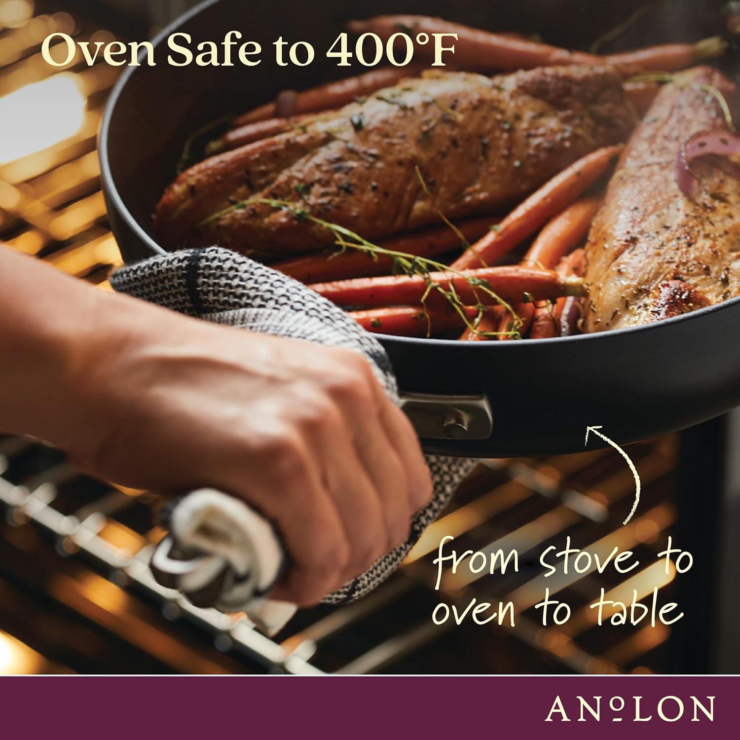 Anolon Advanced Home Hard Anodized Nonstick Frying Pan / Skillet with Helper Handle, 14.5 Inch