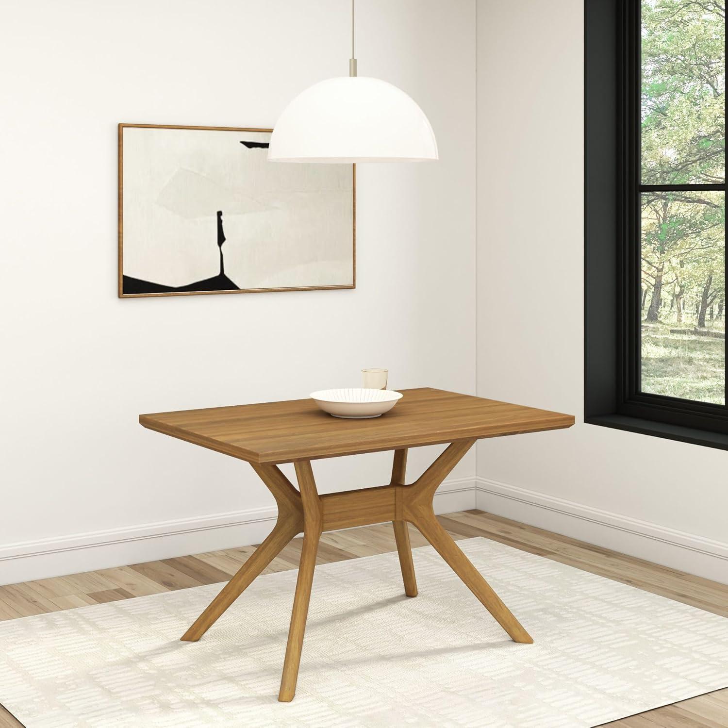 Plank+Beam Solid Wood Verso Dining Bench, 48" Entryway Bench, Minimalist Room Bench, Pecan