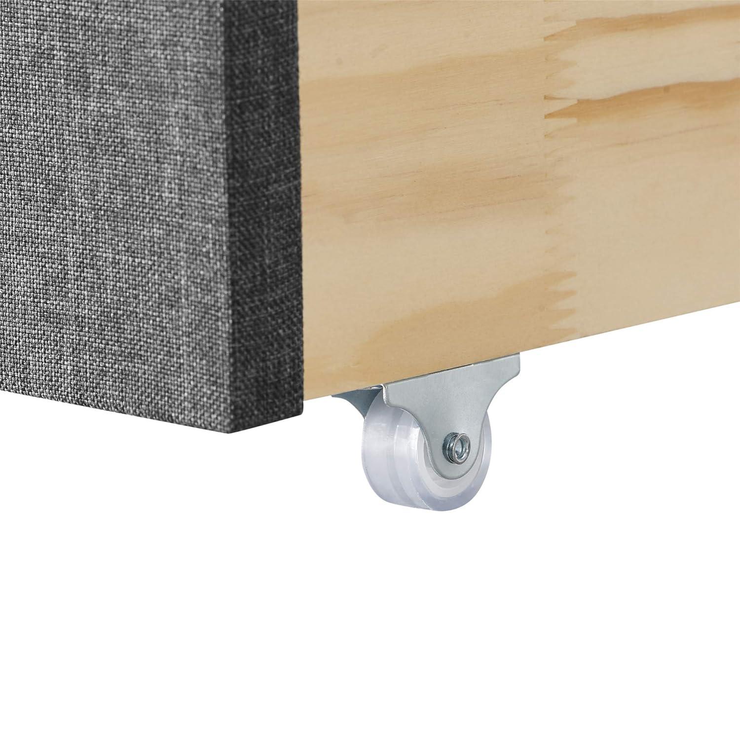 MUSEHOMEINC Cajón de Almacenamiento Debajo de la Cama Tapizado, con 4 Ruedas, Gris
