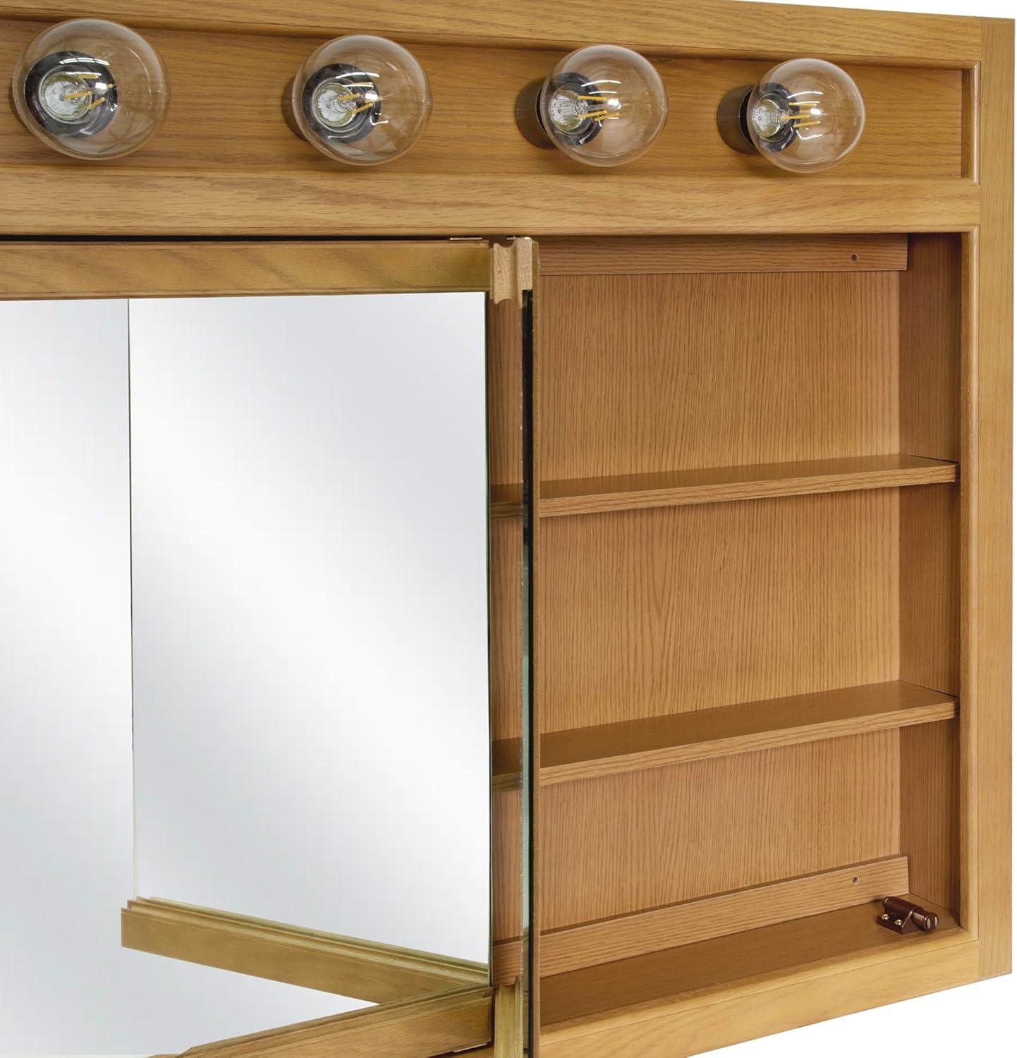 Richland 48-Inch Lighted Wood Medicine Cabinet in Nutmeg Oak