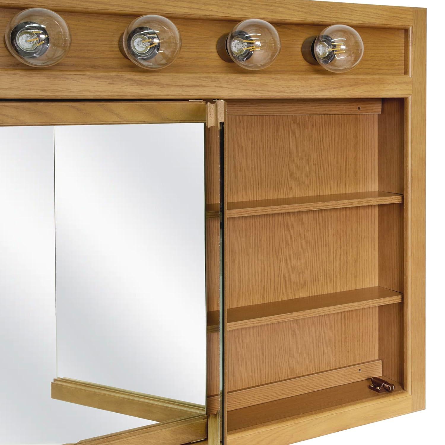 Richland 48-Inch Lighted Wood Medicine Cabinet in Nutmeg Oak