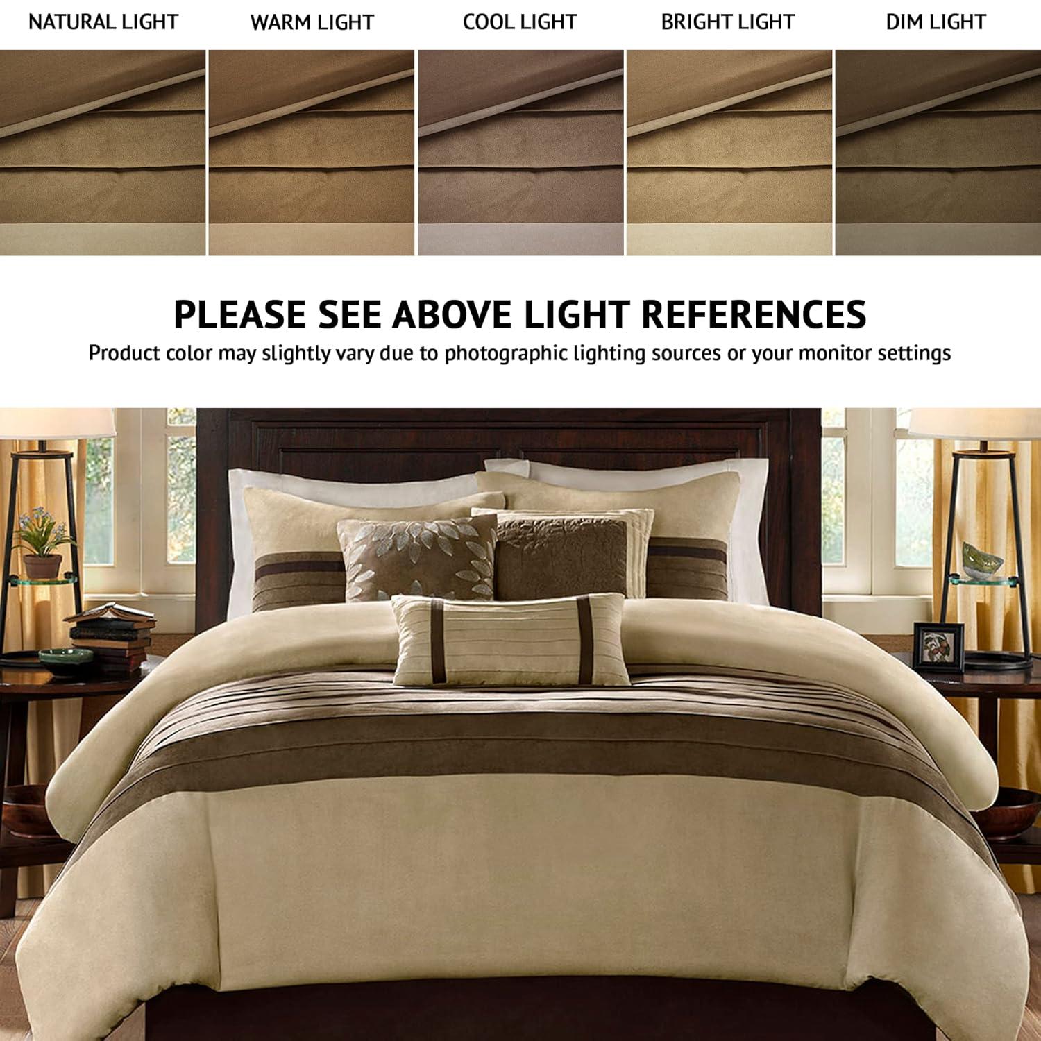 Madison Park Palmer 7 PC Pieced Faux Suede Comforter Set