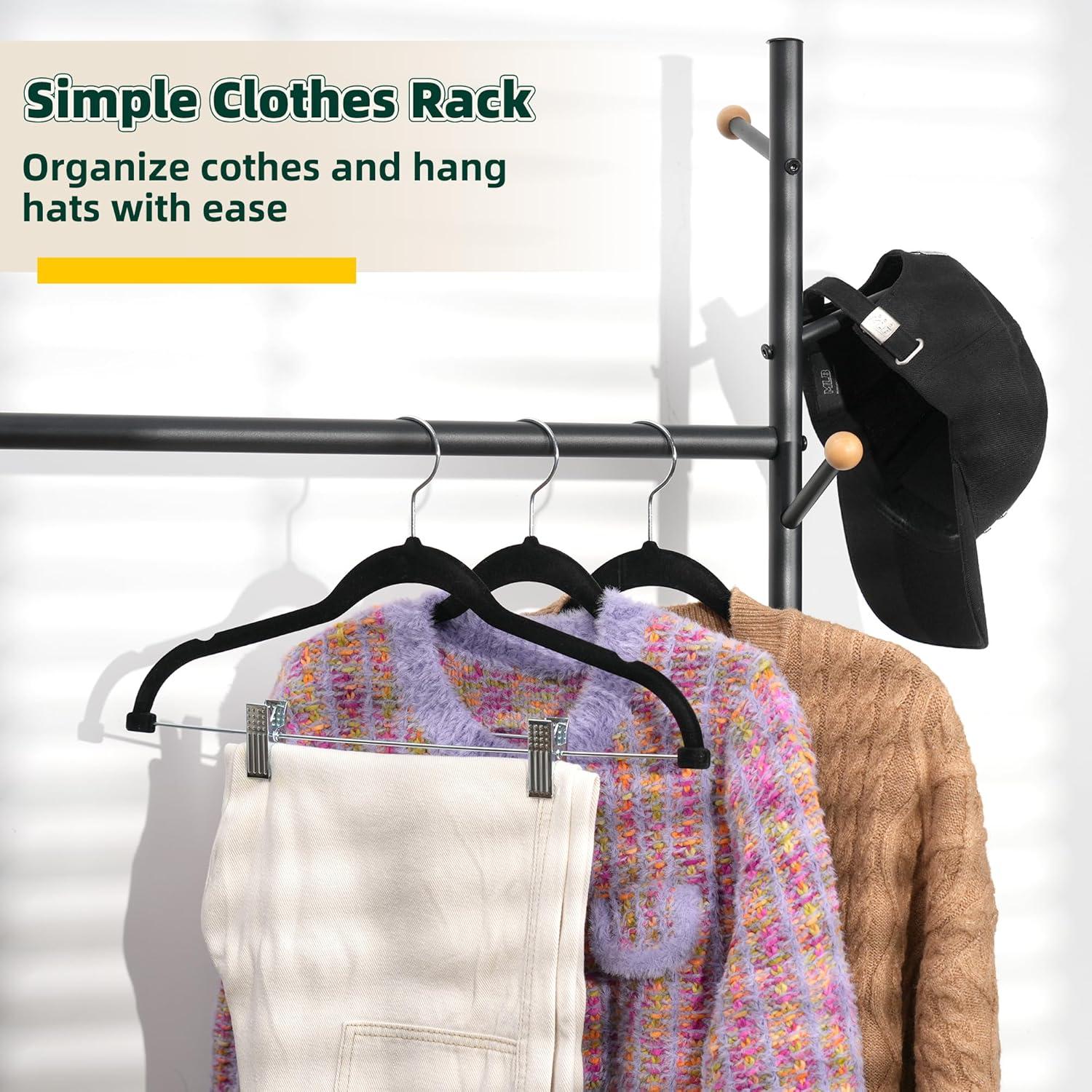 VASAGLE Clothes Rack with Laundry Hamper Removable Laundry Basket with Shelf Rustic Brown and Black