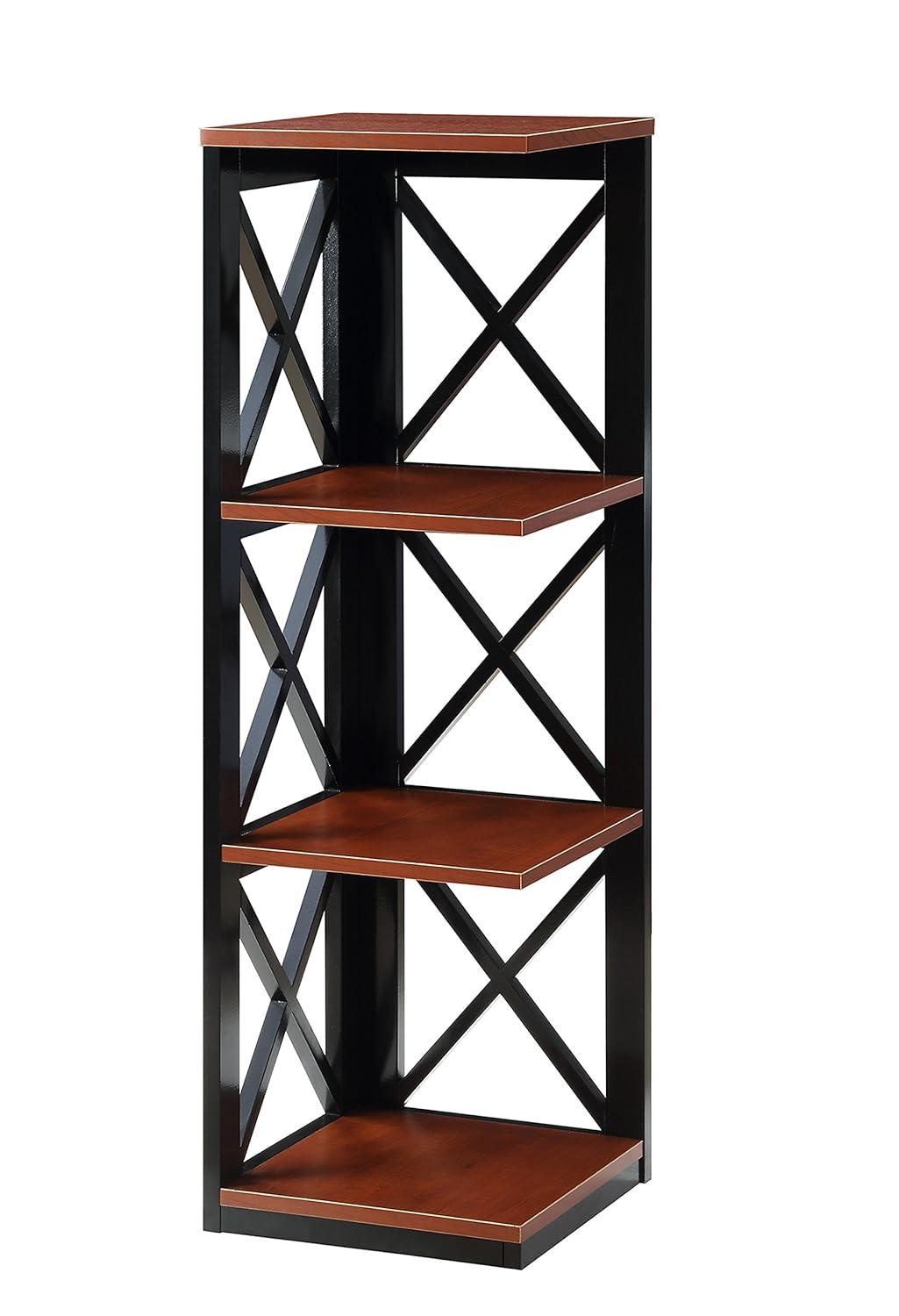 3 Tier Corner Bookcase, Cherry / Black
