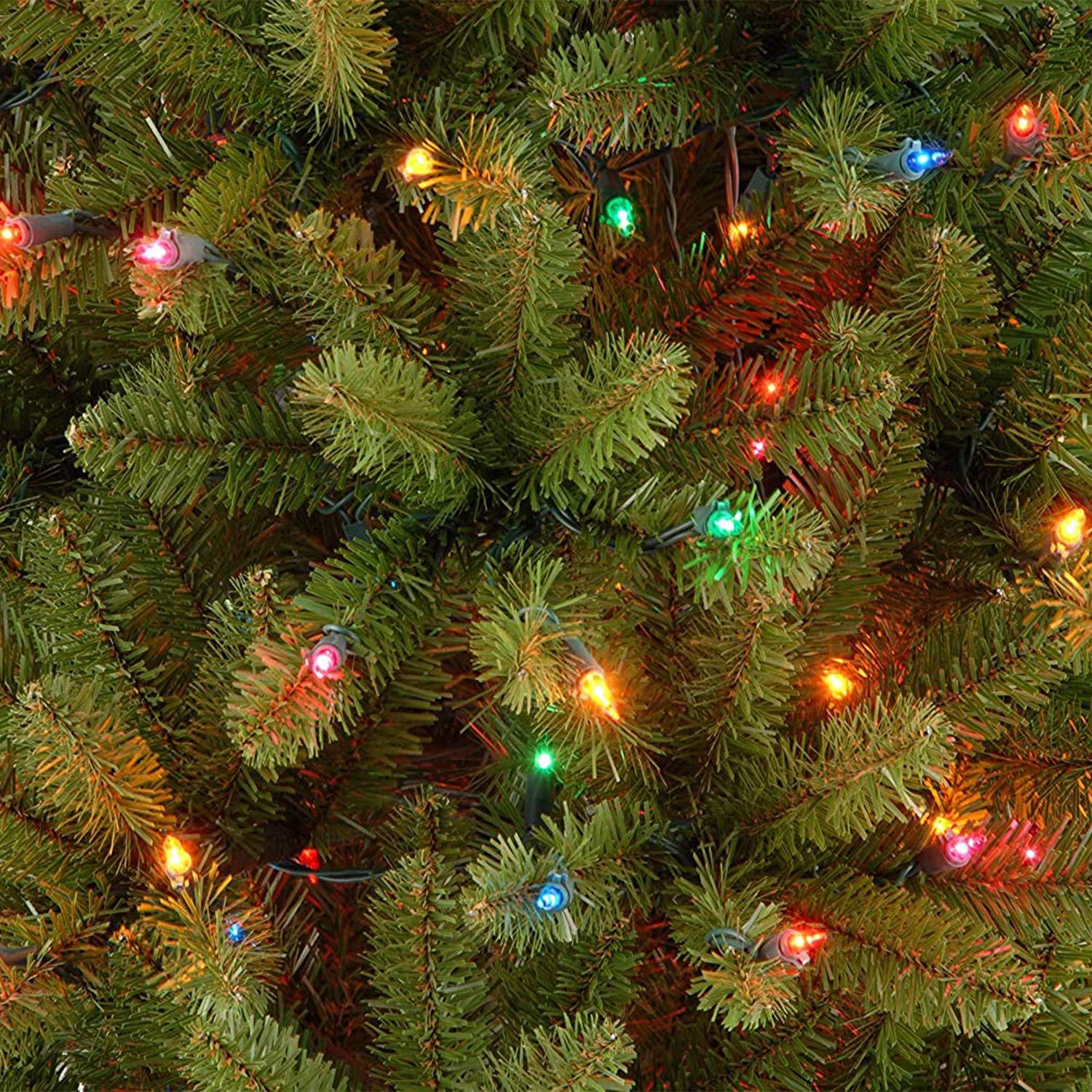7.5' Prelit Slim Kingswood Fir Artificial Christmas Tree Multicolor Lights - National Tree Company