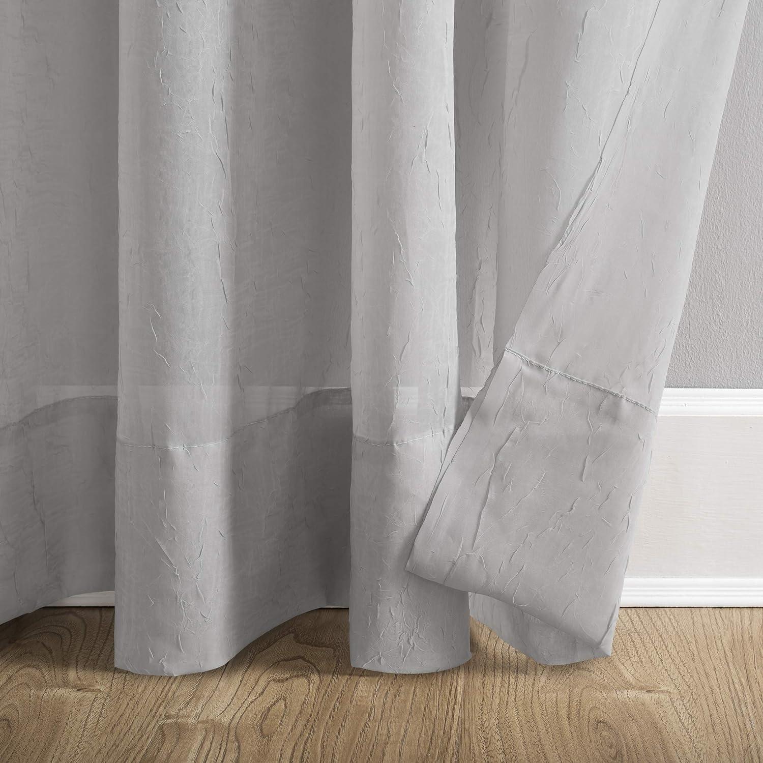 Erica Crushed Sheer Voile Rod Pocket Curtain Panel - No. 918