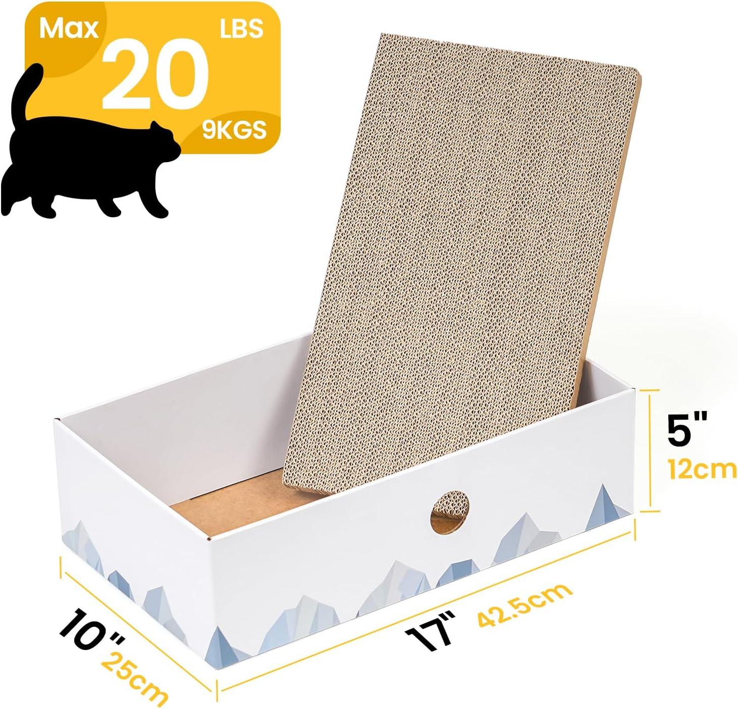 Conlun Cat Scratcher Cardboards with Box, 5-Pack Replacement Reversible Cat Scratcher Pad, Large
