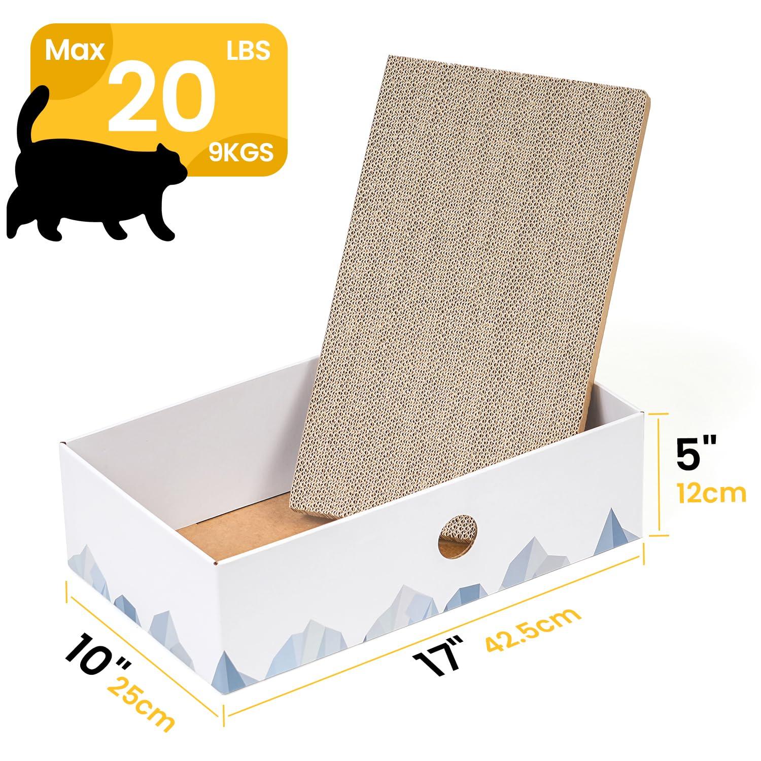 Conlun Cat Scratcher Cardboards with Box, 5-Pack Replacement Reversible Cat Scratcher Pad, Large