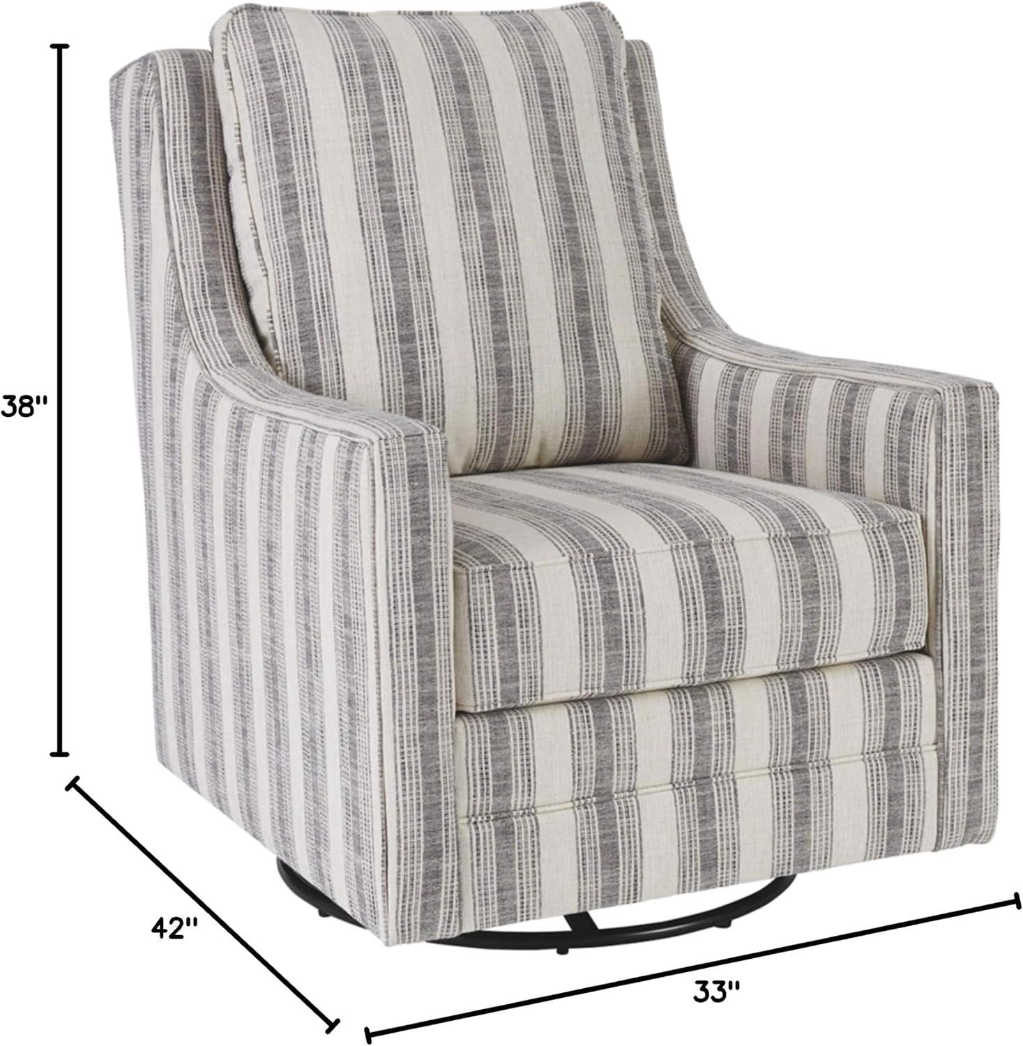 Signature Design by Ashley Kambria Swivel Glider Accent Chair in Ivory and Black