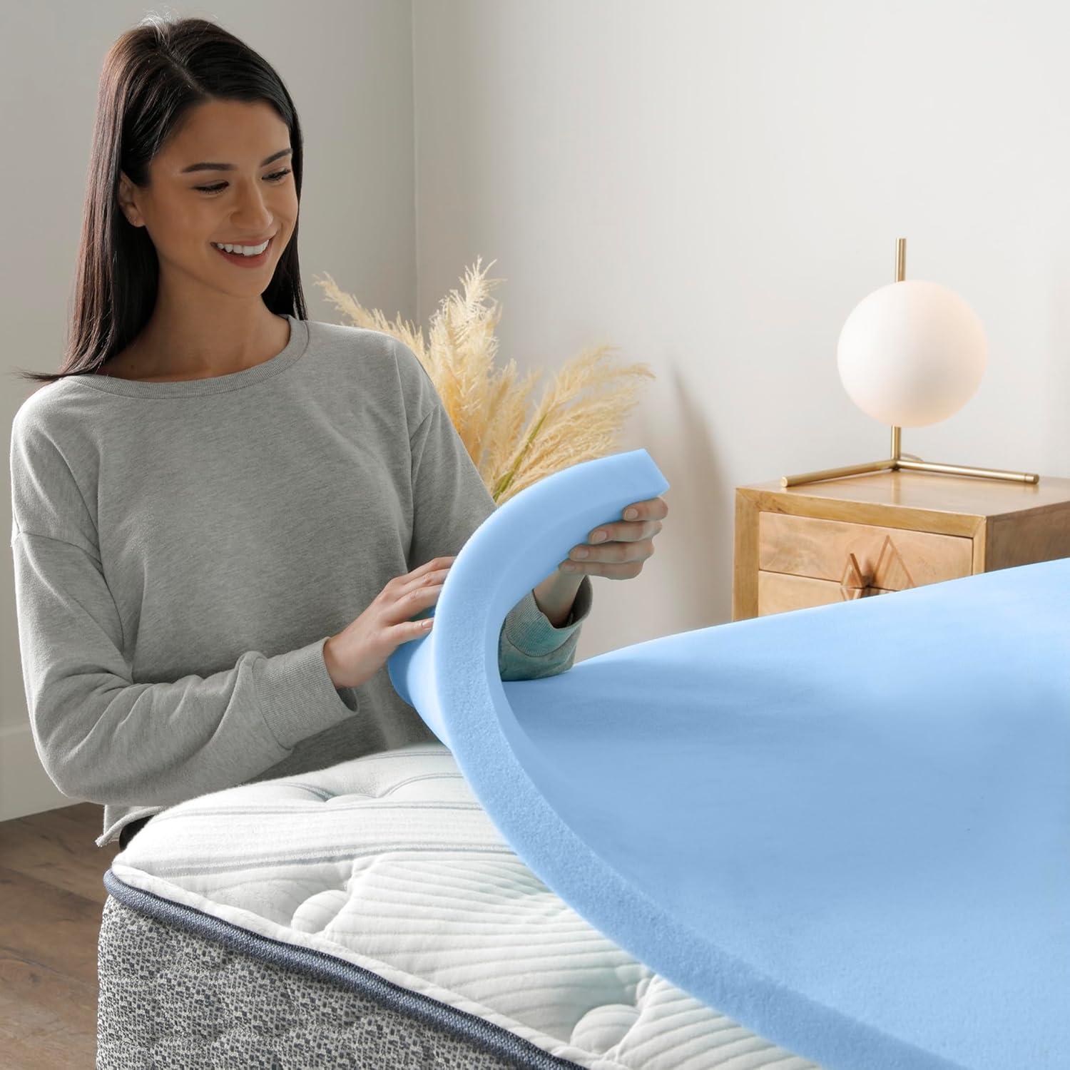 Serta Serta Comfort Cool Memory Foam Mattress Topper, 1.5 Inch