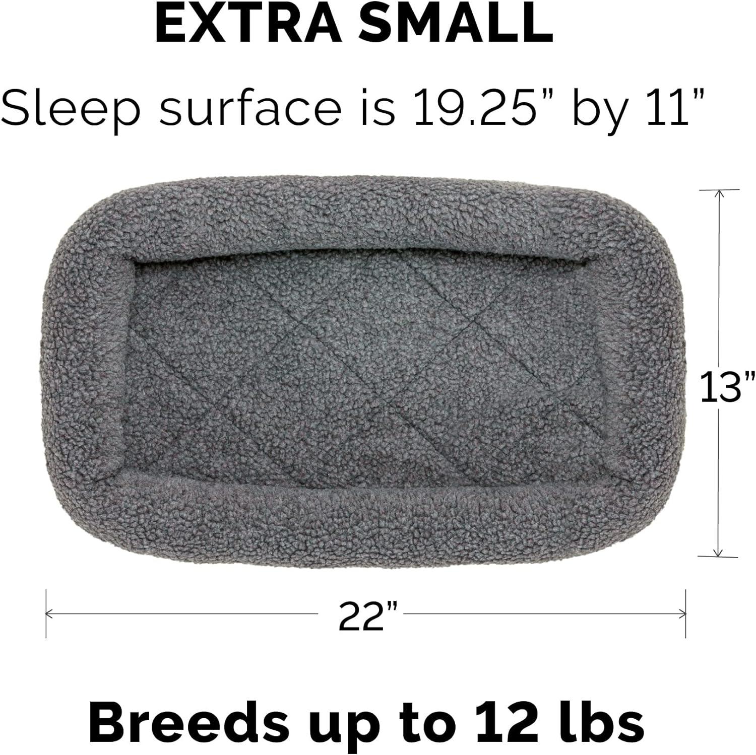 Faux Lambswool Crate Bolster Pet Bed