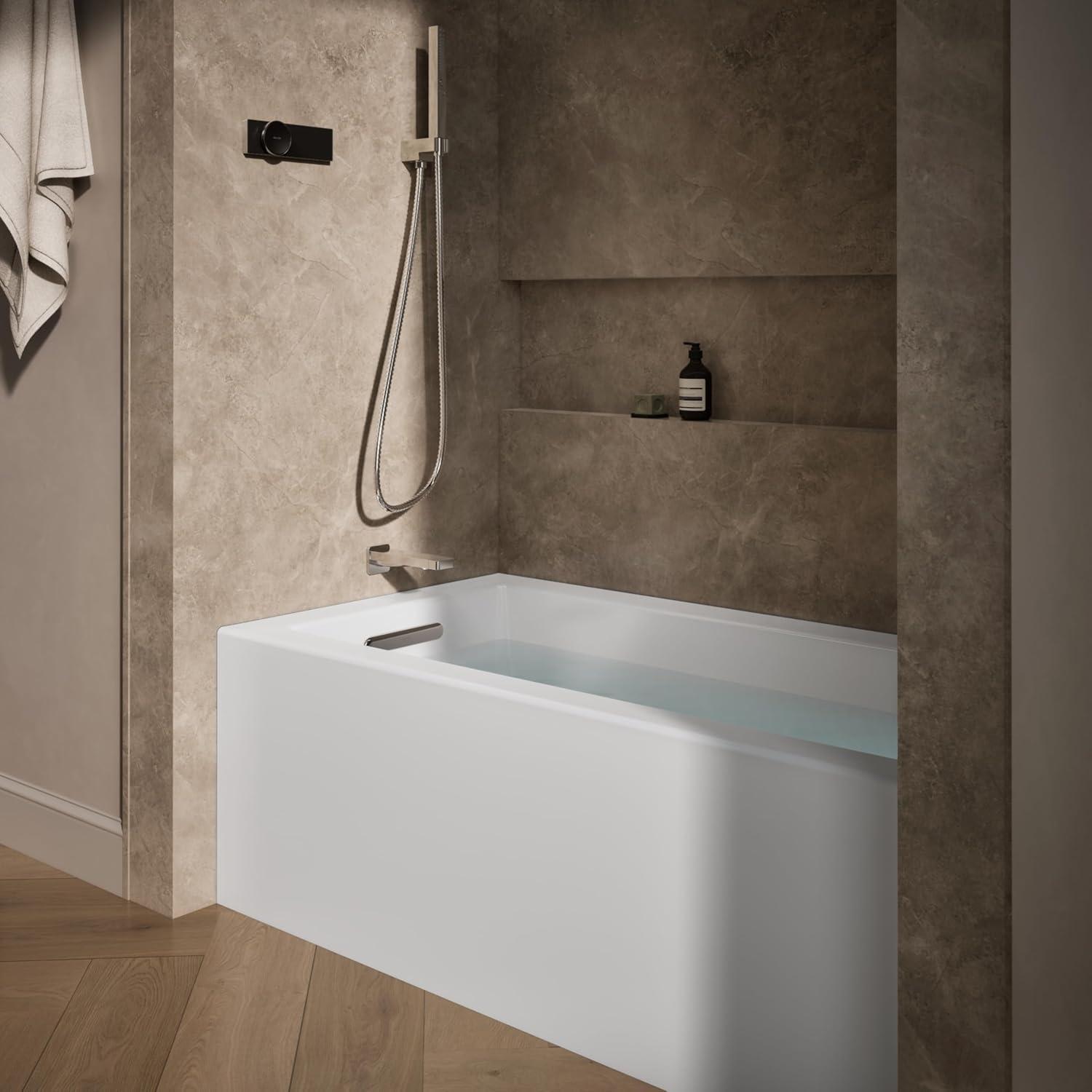 Underscore 60" x 32" Rectangular Alcove Soaking Bathtub with Integral Apron