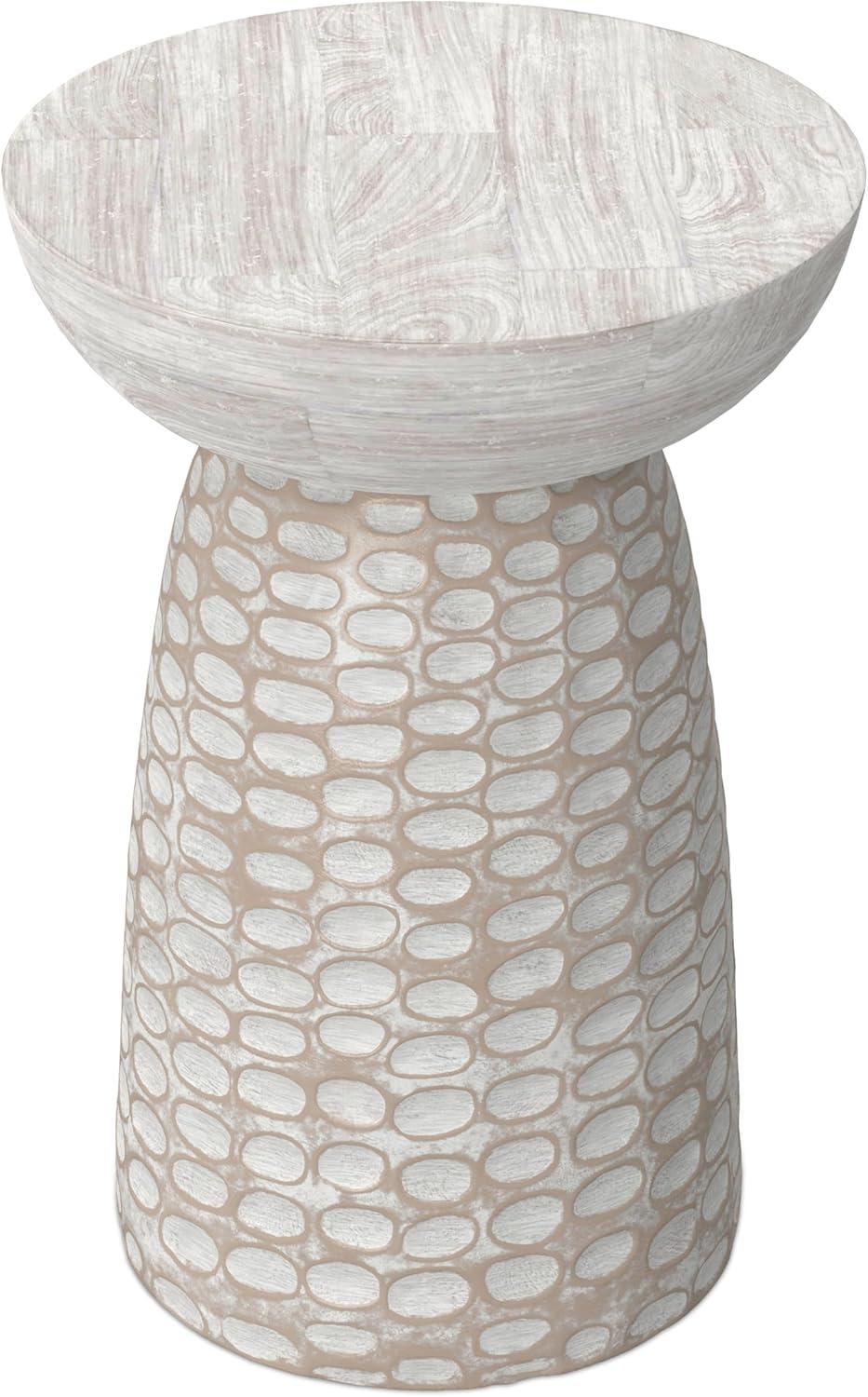 Dakota Fields Solid Mango Wood Contemporary Accent Table with Textured Finish, Fully Assembled