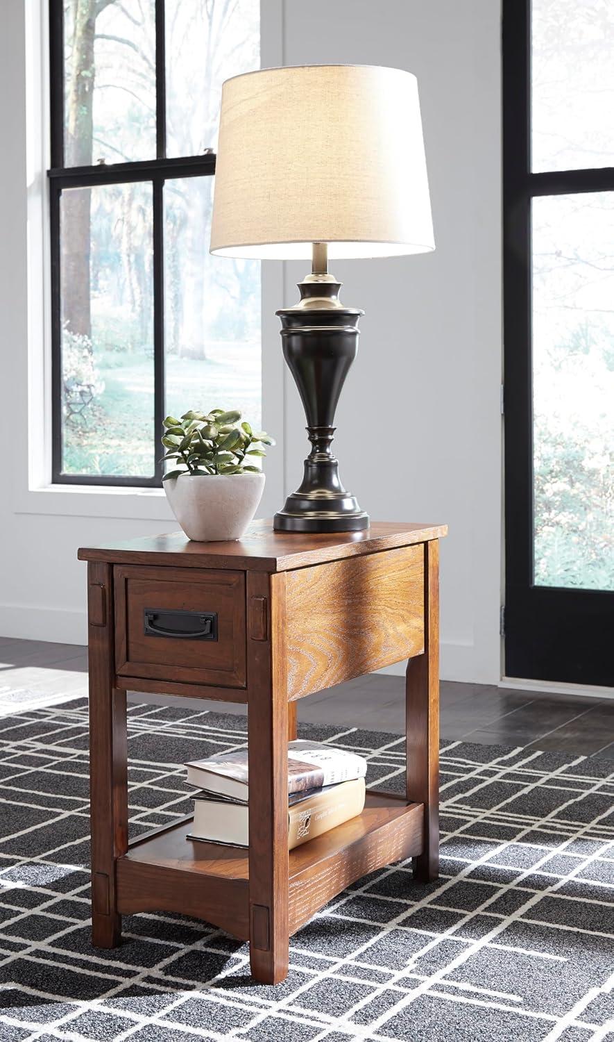 Signature Design by Ashley Contemporary Breegin Chairside End Table Brown