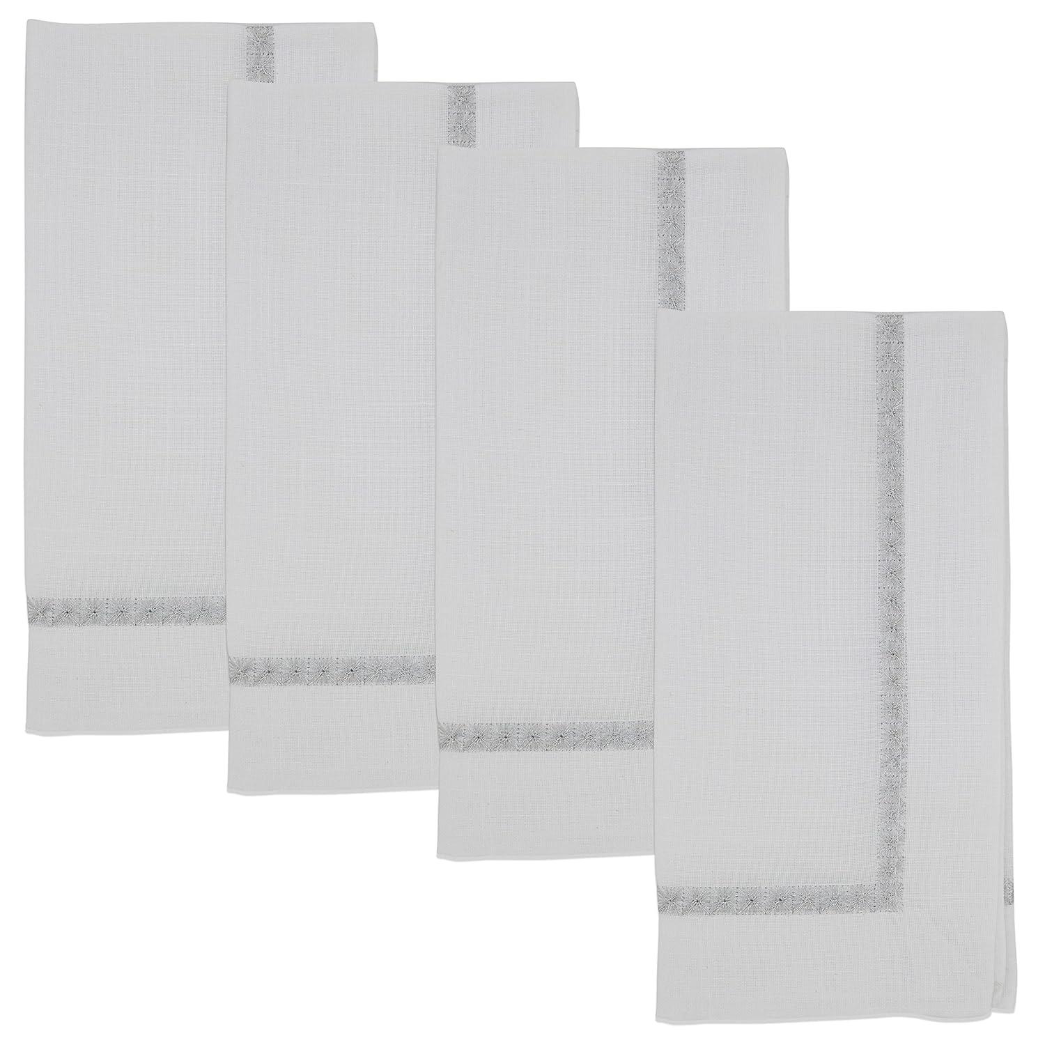 Saro Mayer Collection Polyester Embroidered Square Napkin (Set of 4)