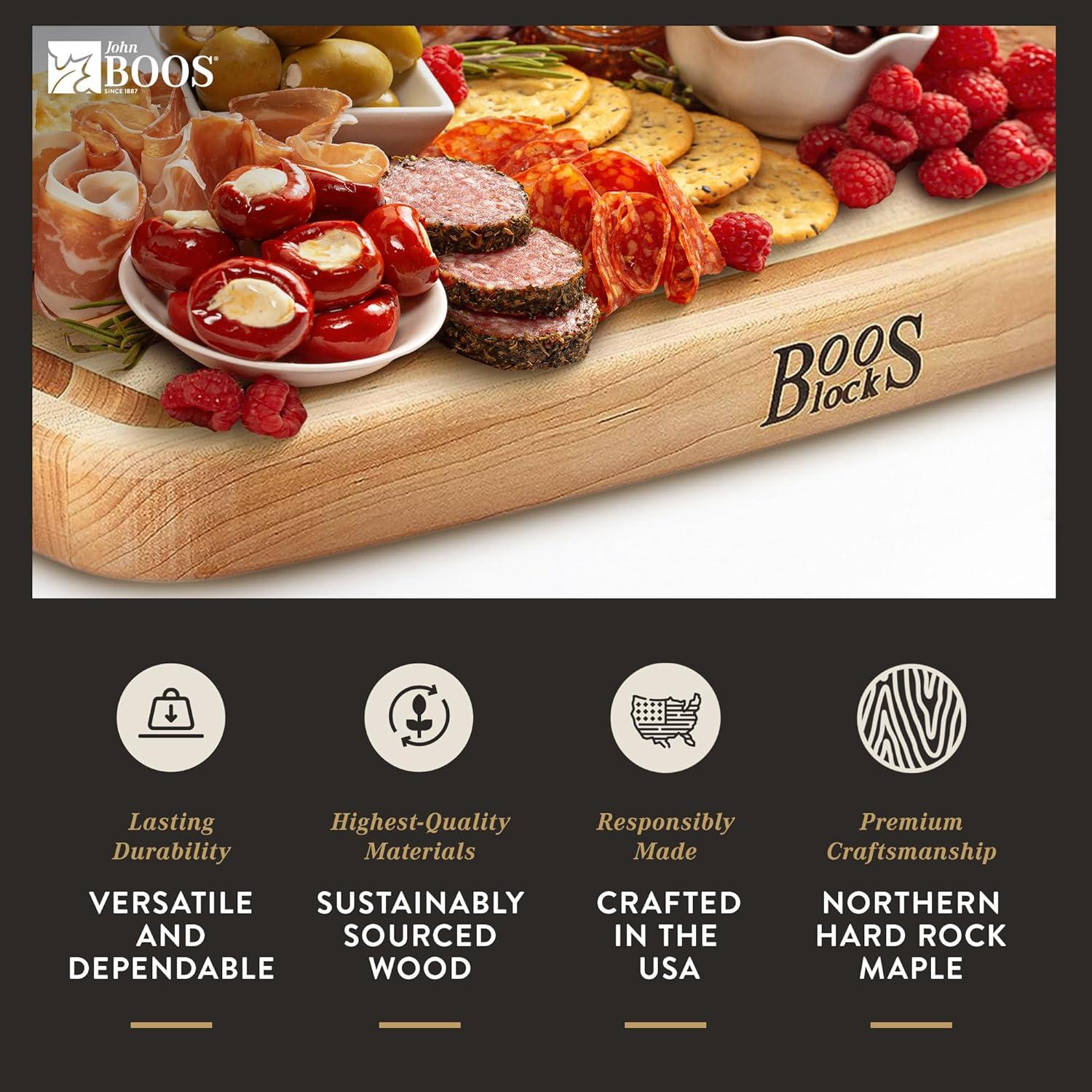 John Boos Block Wide Reversible Cutting/Carving Board with Juice Groove and Integrated Handles