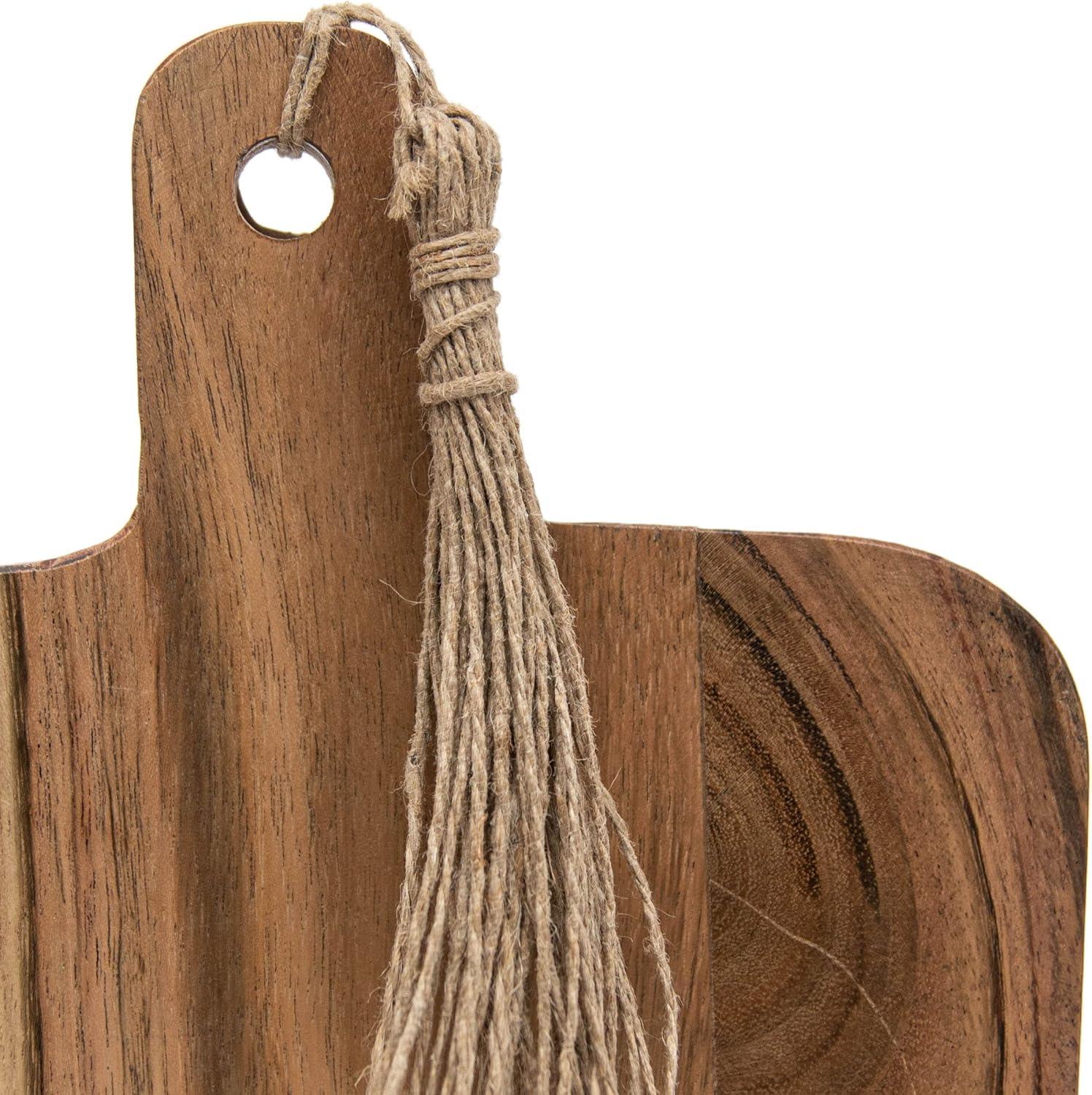 Small Black Wood, Marble & Jute Cutting Board - Foreside Home & Garden