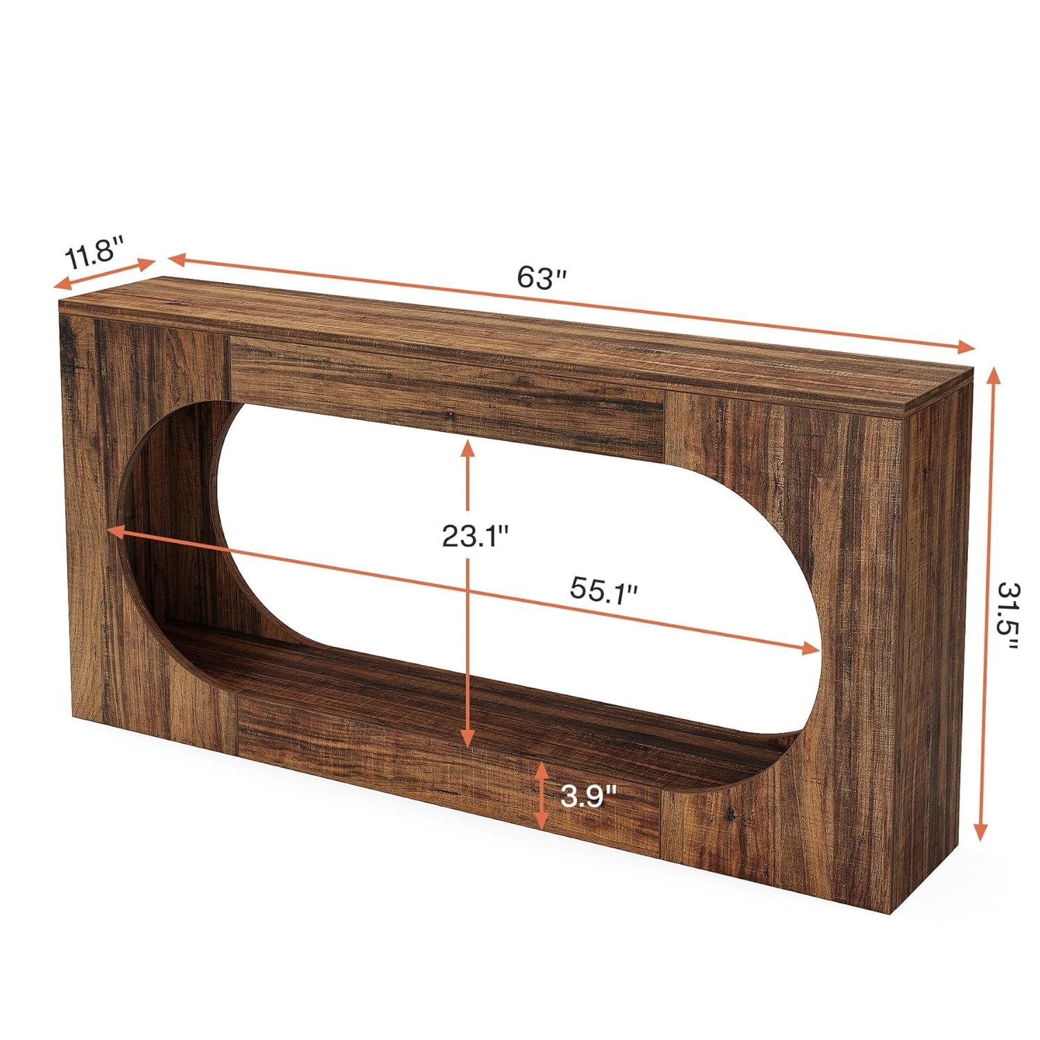 Millwood Pines 63-Inch Console Table,Narrow Sofa Table Behind Couch