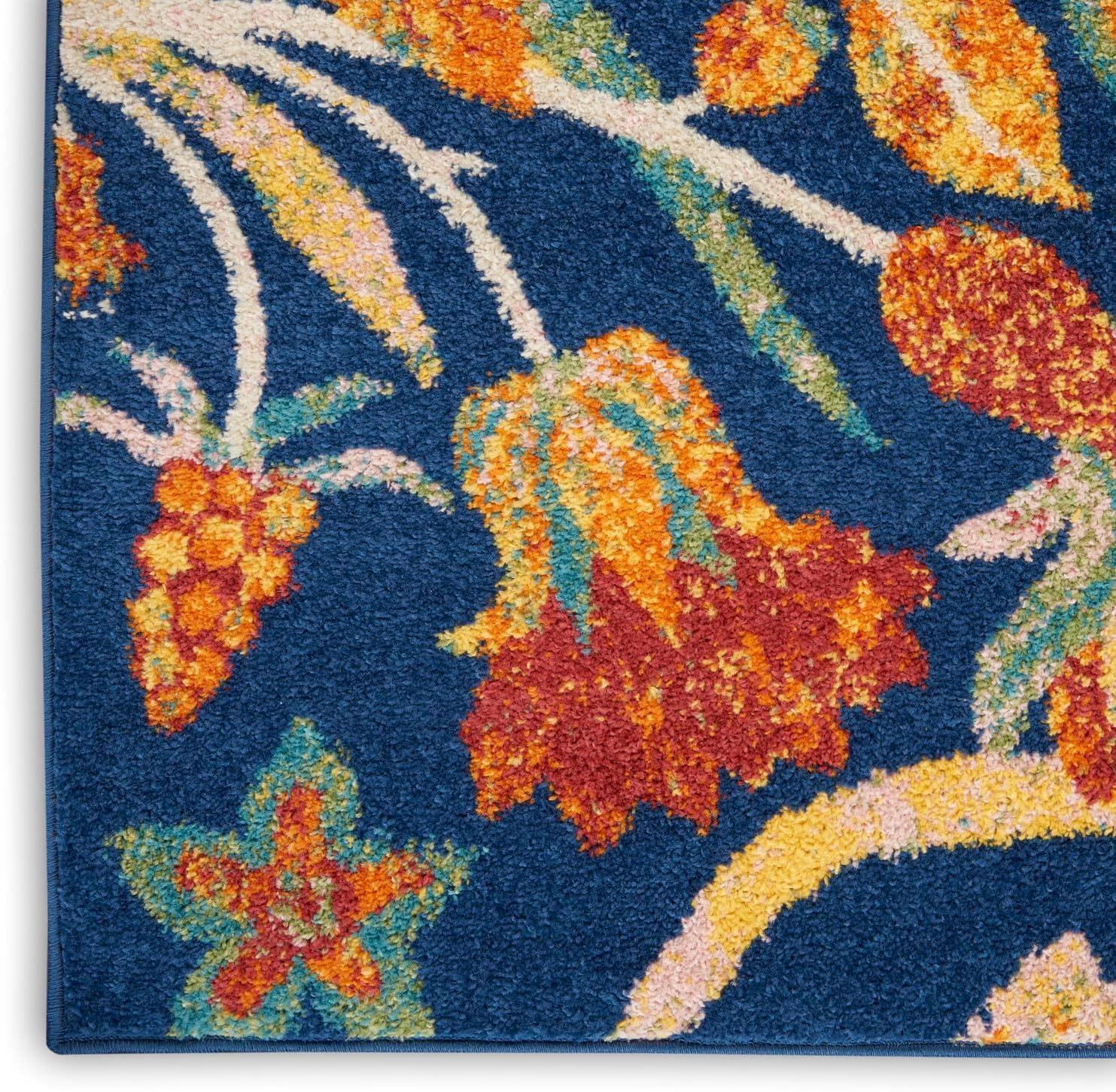 Nourison Allur Botanical Indoor Area Rug Navy Multicolor 9' x 12'