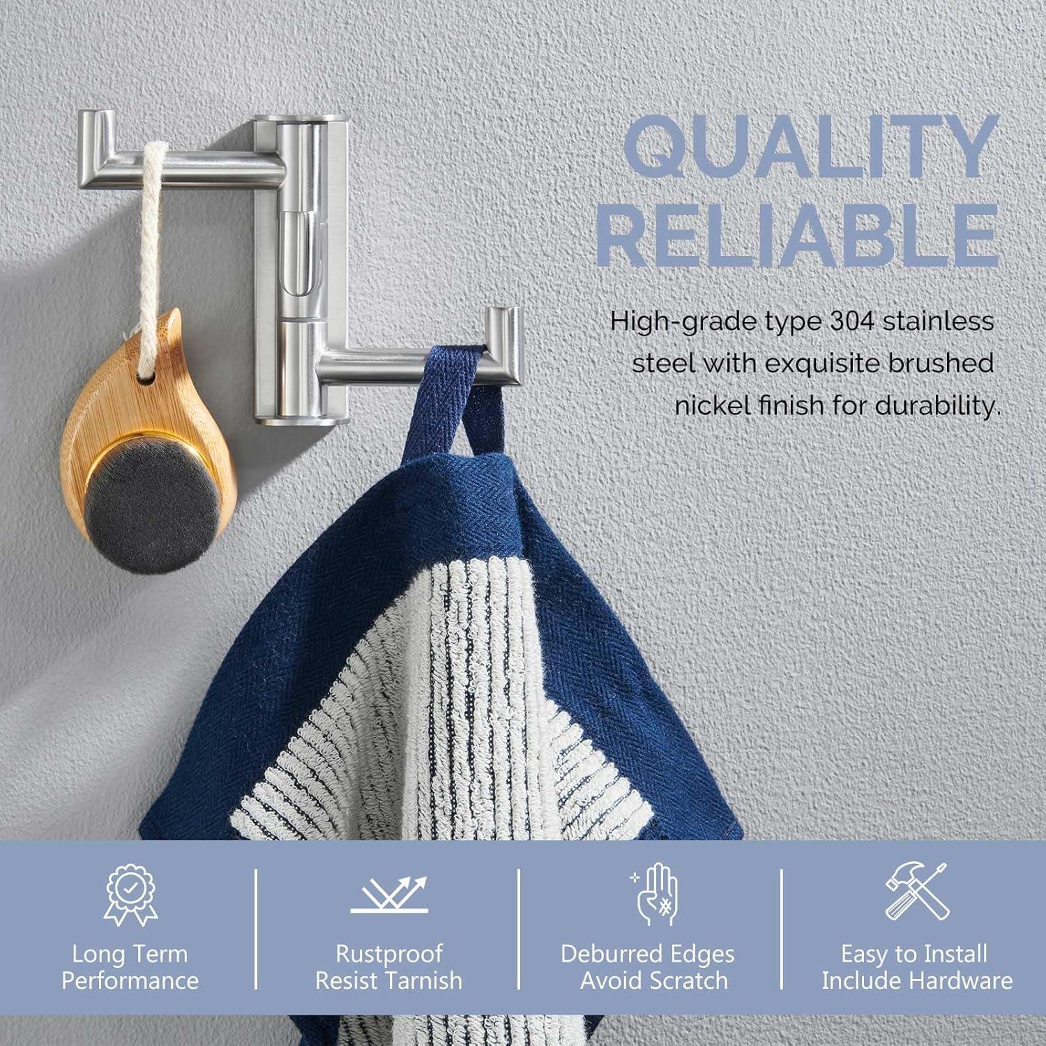 Wall Mounted Stainless Steel Triple SwivelTowel Hook