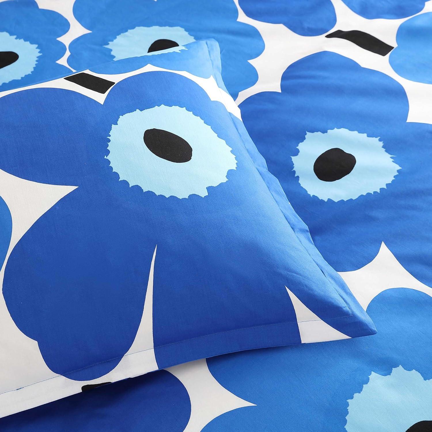 Marimekko Unikko Blue Cotton Duvet Cover Set