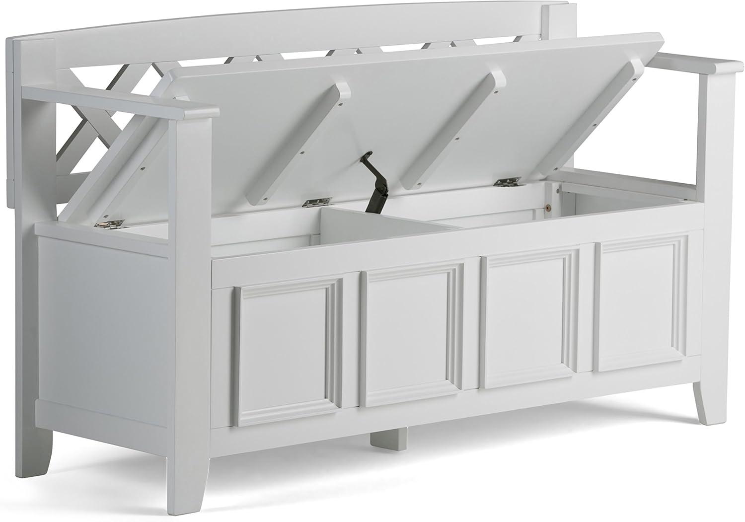 Simpli Home Amherst Solid Wood Entryway Lift Top Storage Bench