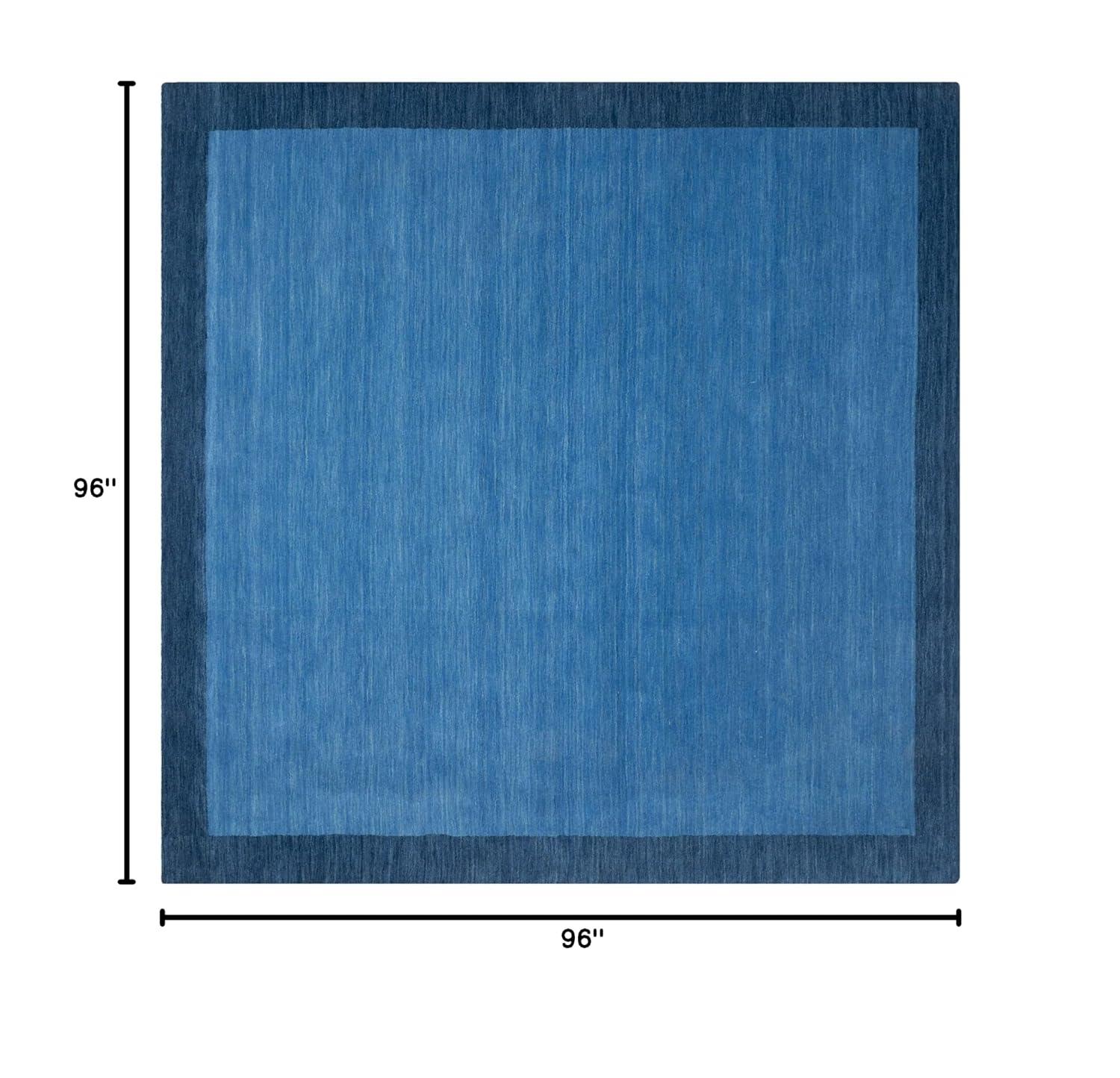 Himalaya HIM580 Hand Loomed Area Rug - Light Blue/Dark Blue - 8'x8' - Safavieh.