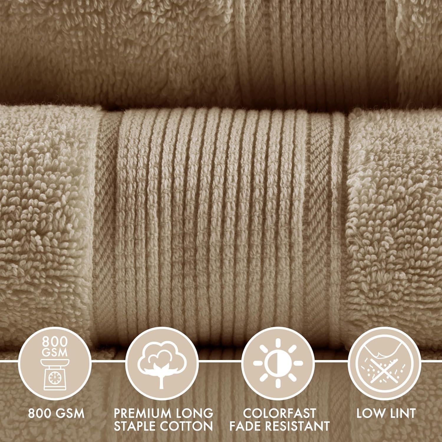 Madison Park Signature 800GSM Ultra-Soft 100% Cotton Absorbent Towel Set