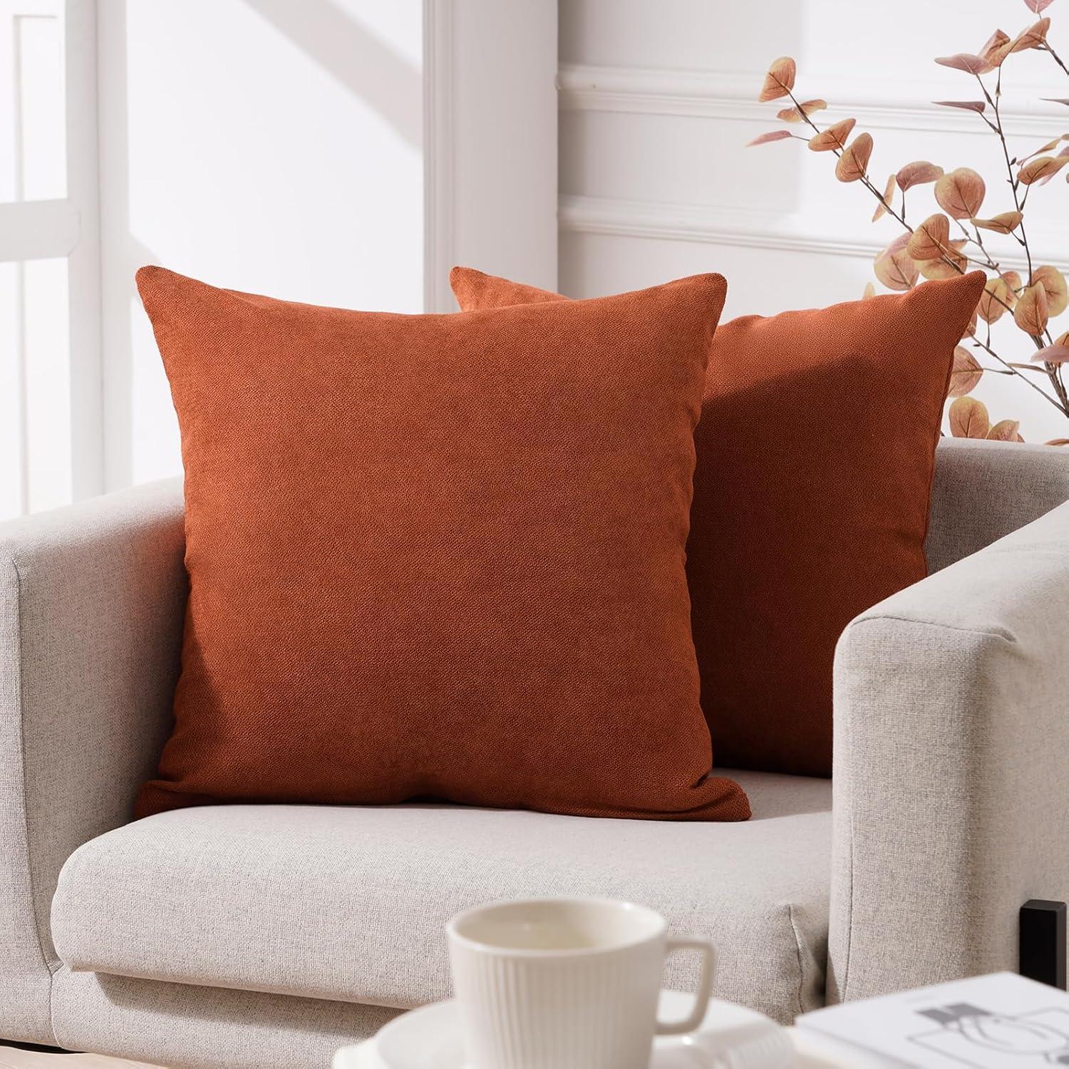 Square Chenille Pillow Cover (Set of 2)