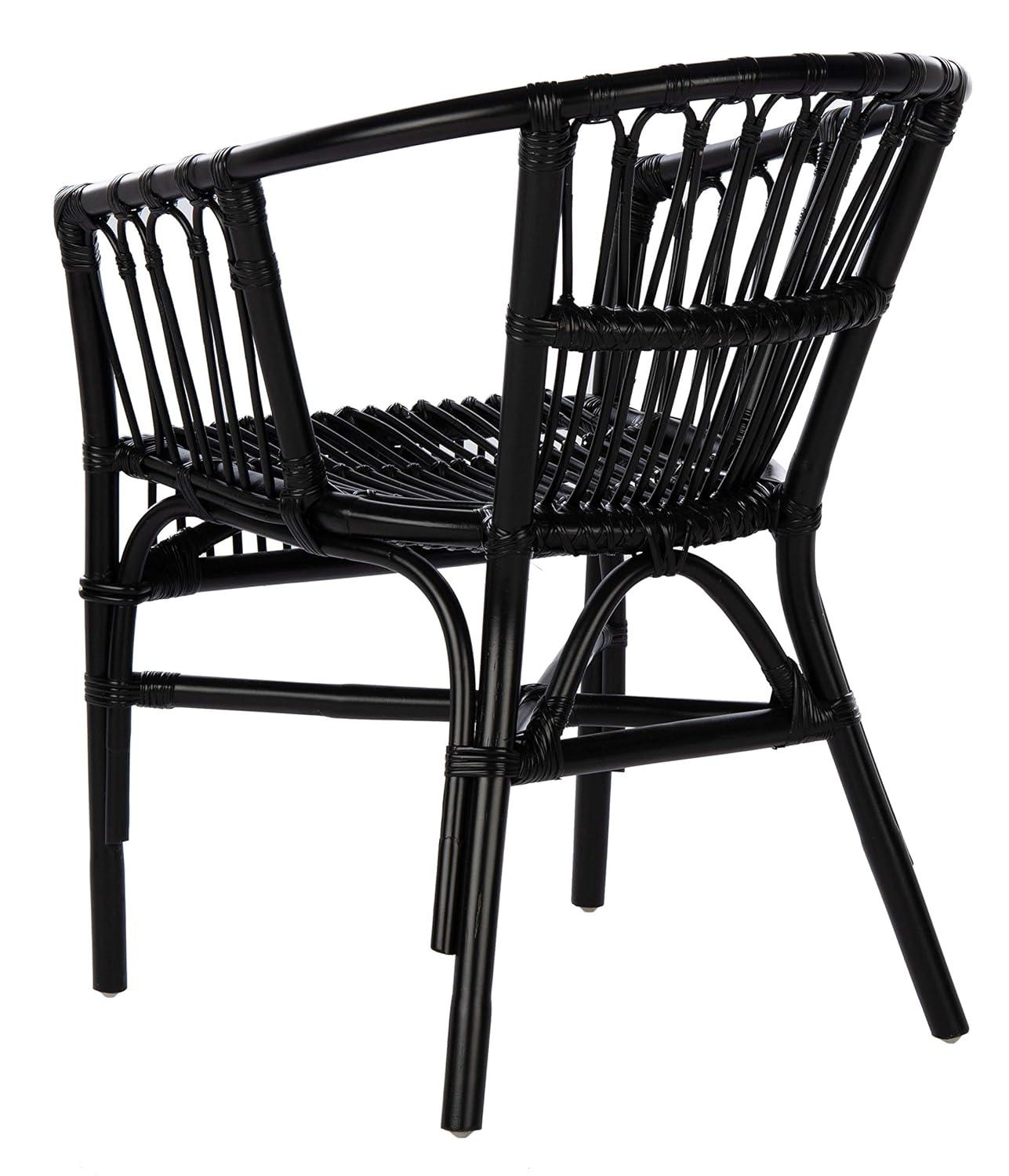 Adriana Rattan Accent Chair - Set of 2 - ACH6505 - Black - Safavieh
