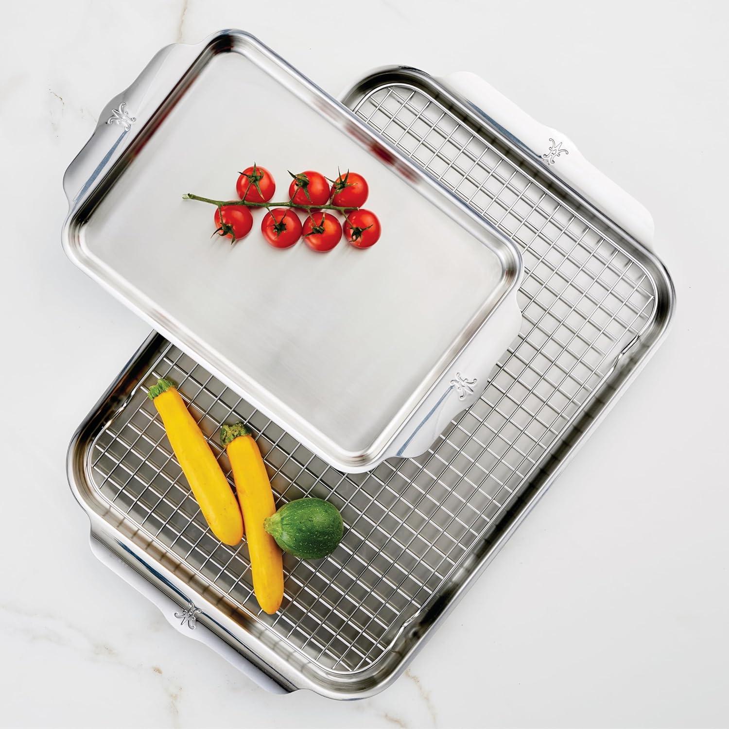 Stainless Steel and Aluminum Baking Sheet Set with Rack