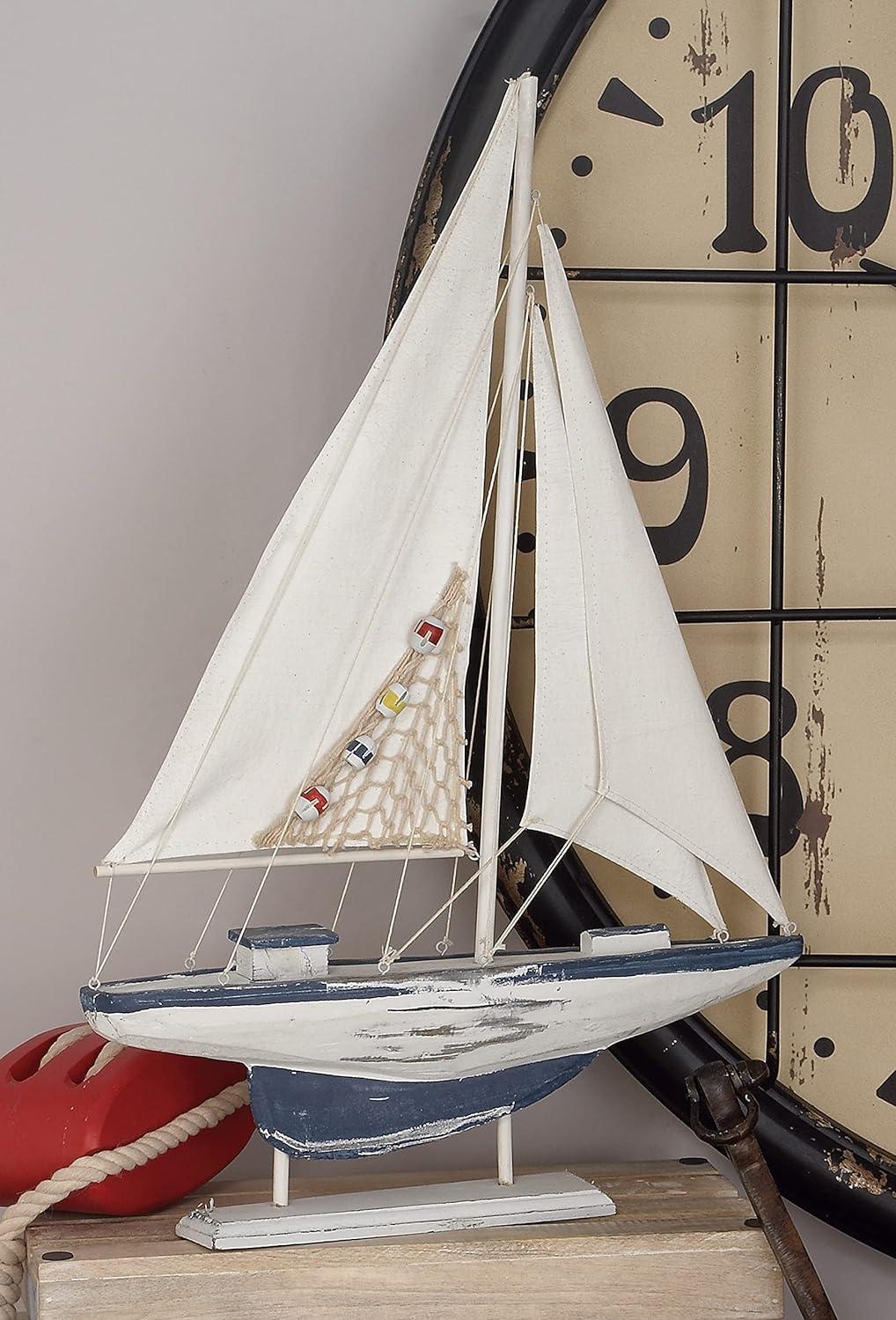 White Pine Coastal Sailboat Sculpture Set, 25"H x 17"W