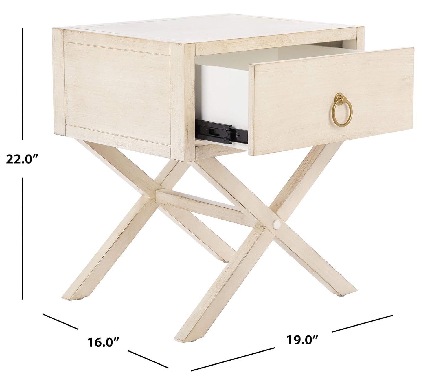 Odilia 1 Drawer Nightstand - Antique White - Safavieh.