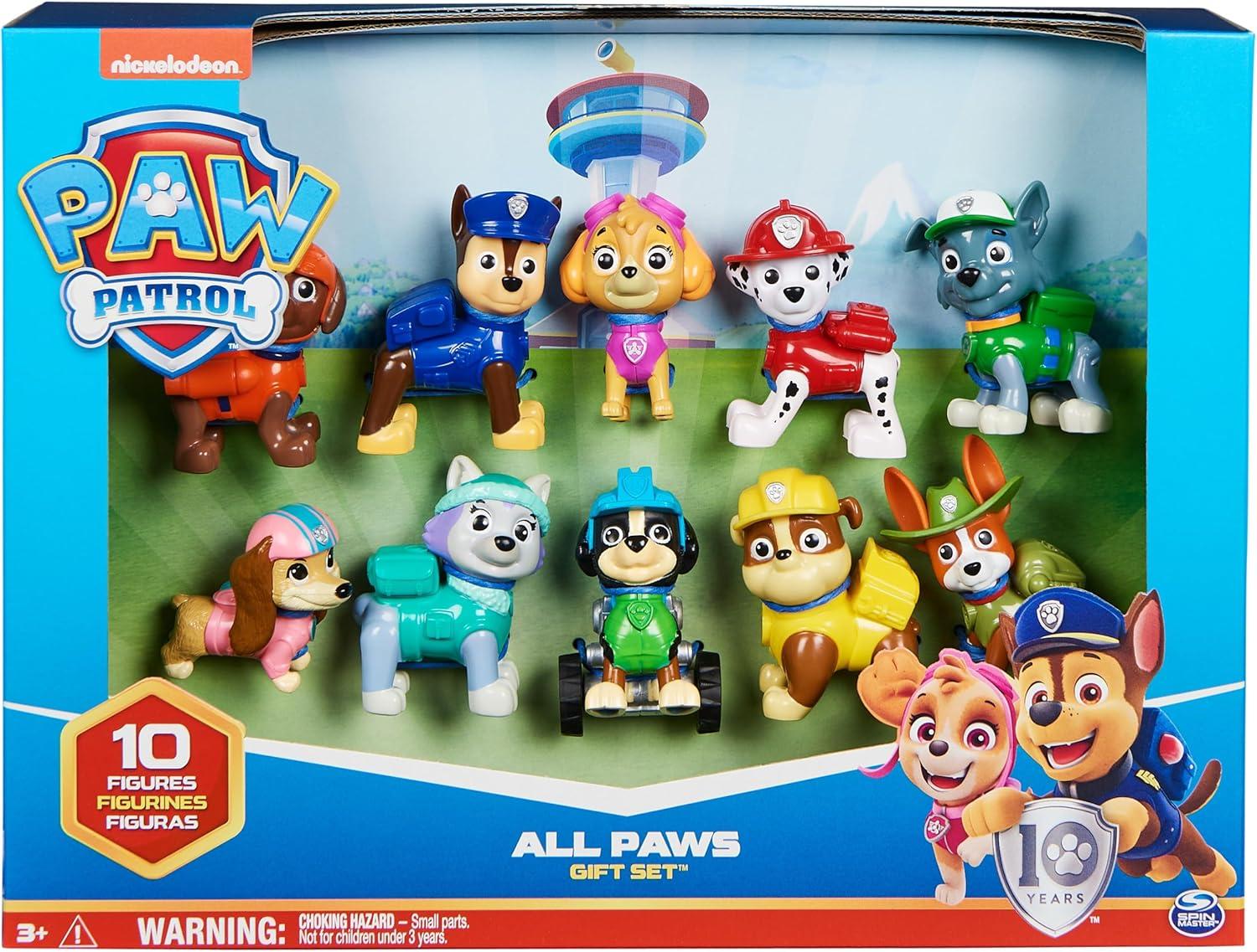 PAW Patrol, 10th Anniversary, All Paws On Deck 10 Collectible Toy Figures Gift Pack