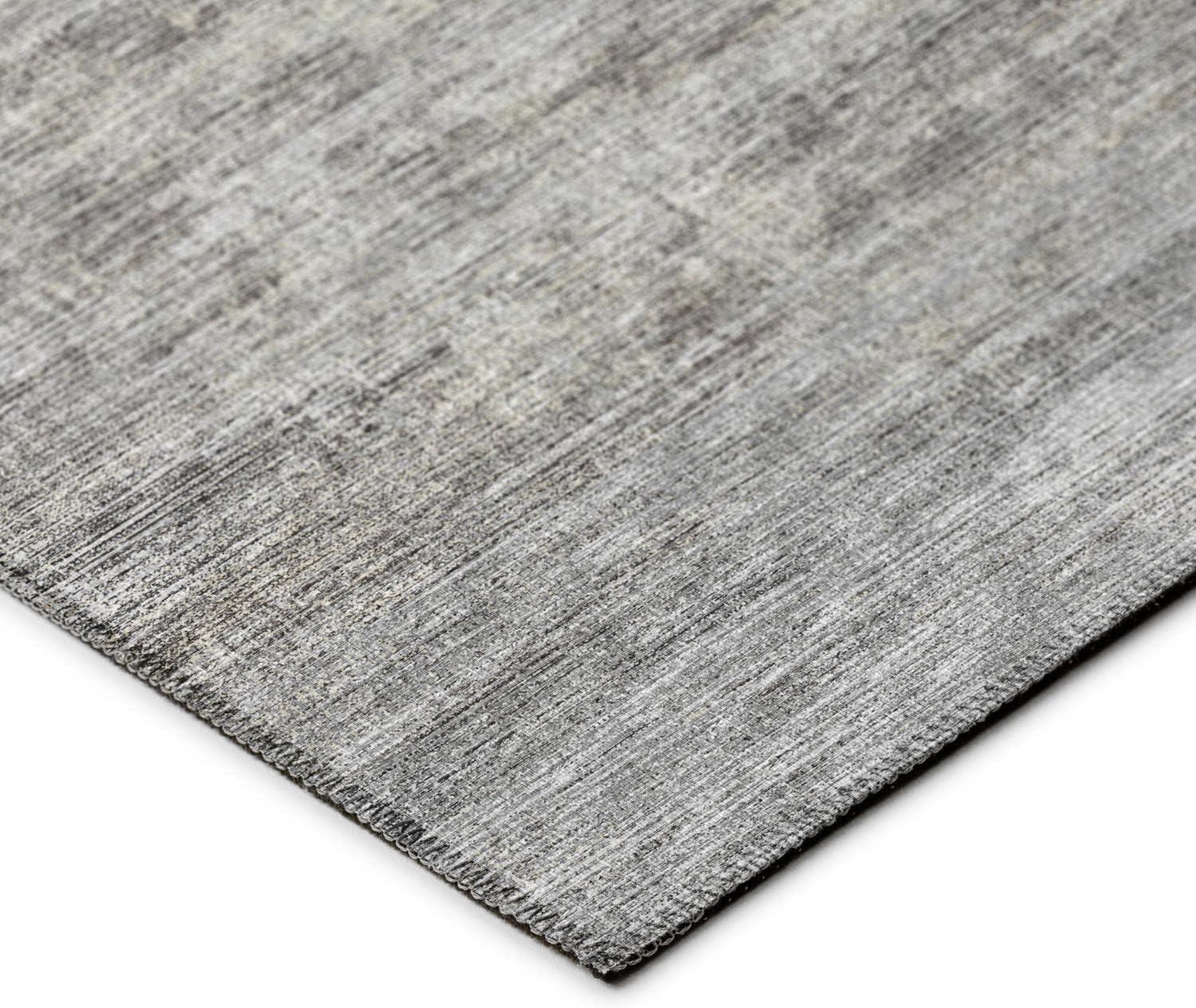 Silver Flat Woven Chenille Indoor Outdoor Area Rug