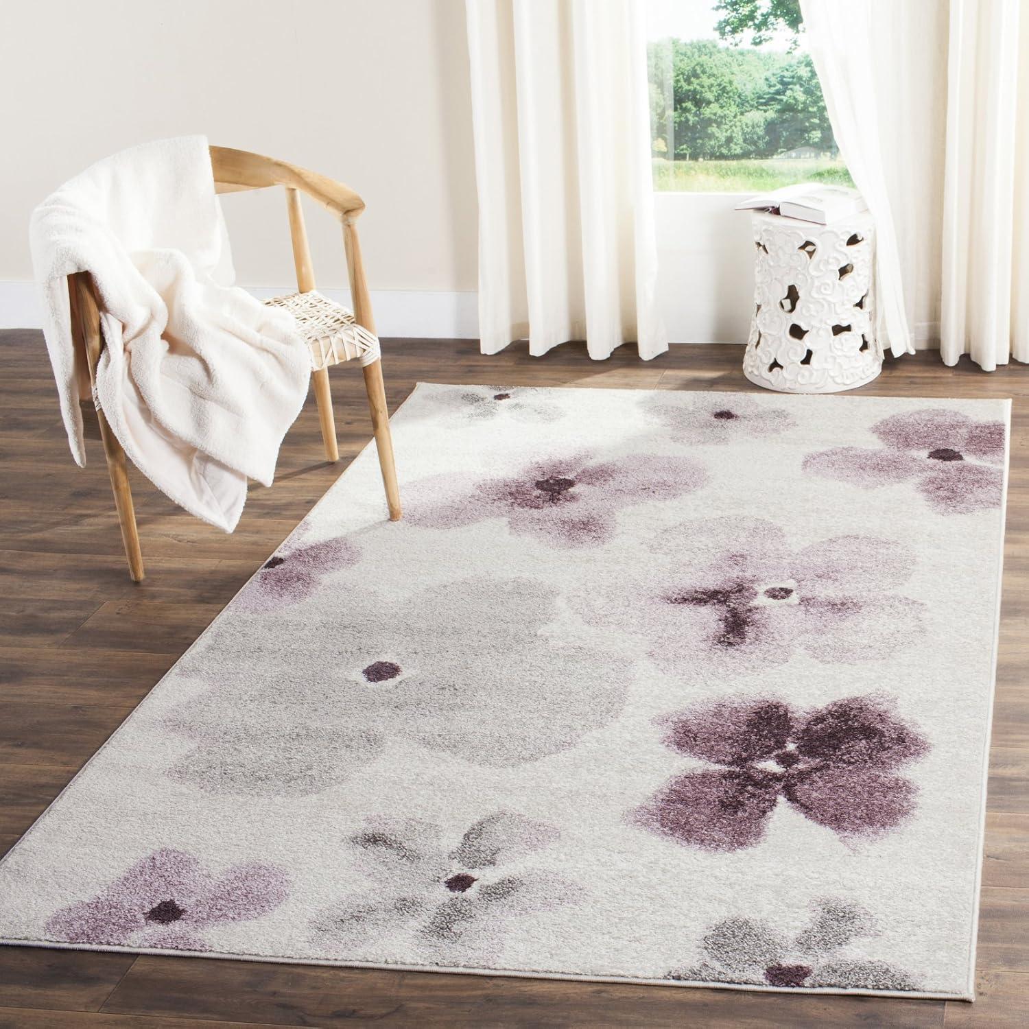 Adirondack ADR123 Power Loomed Area Rug - Ivory/Purple - 5'1"x7'6" - Safavieh.
