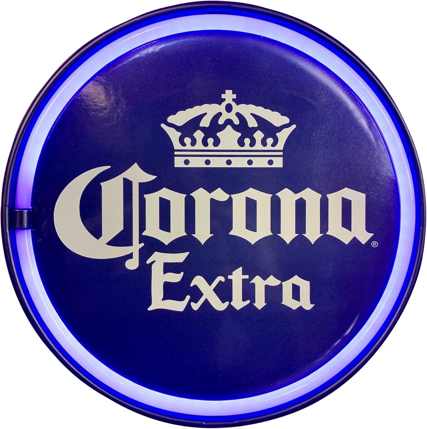 American Art Decor Corona Extra Beer LED Neon Light Sign Wall Decor , Blue - 12" H x 12" L x 1.5" D