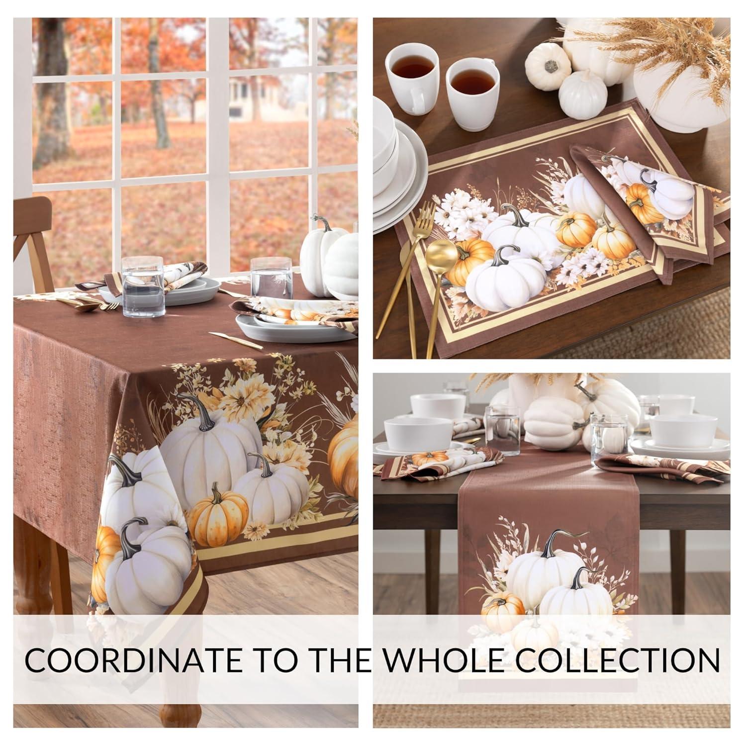 Wheatland Harvest Fall Napkins, Set of 4 - Multicolor - 17x17 - Elrene Home Fashions