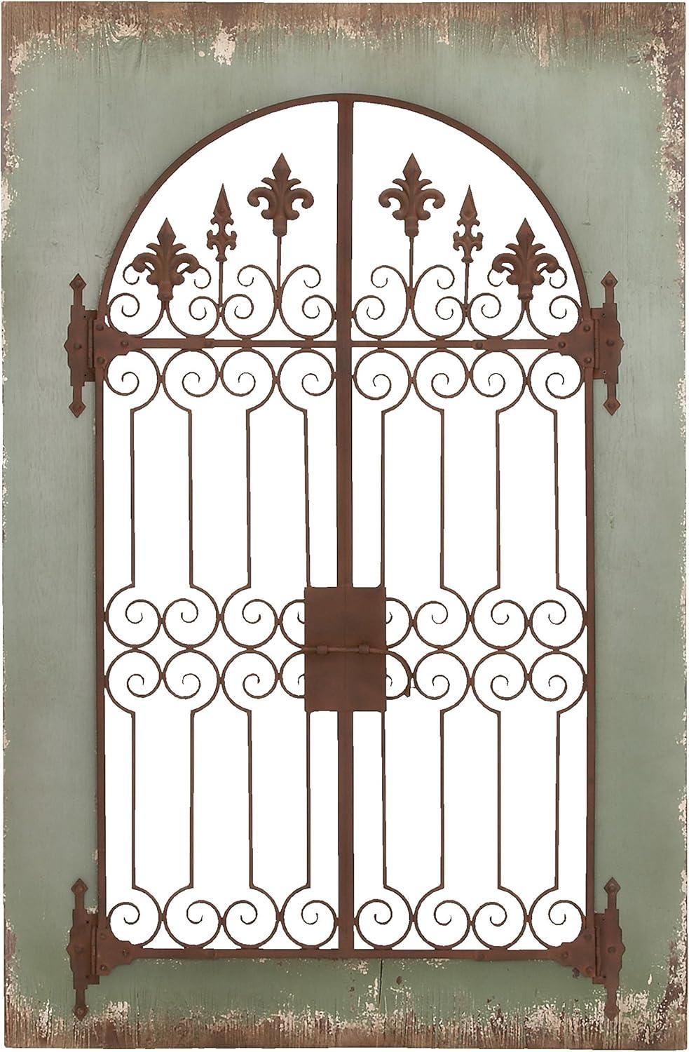 DecMode White Wood Arabesque Scroll Wall Decor (2 Count)