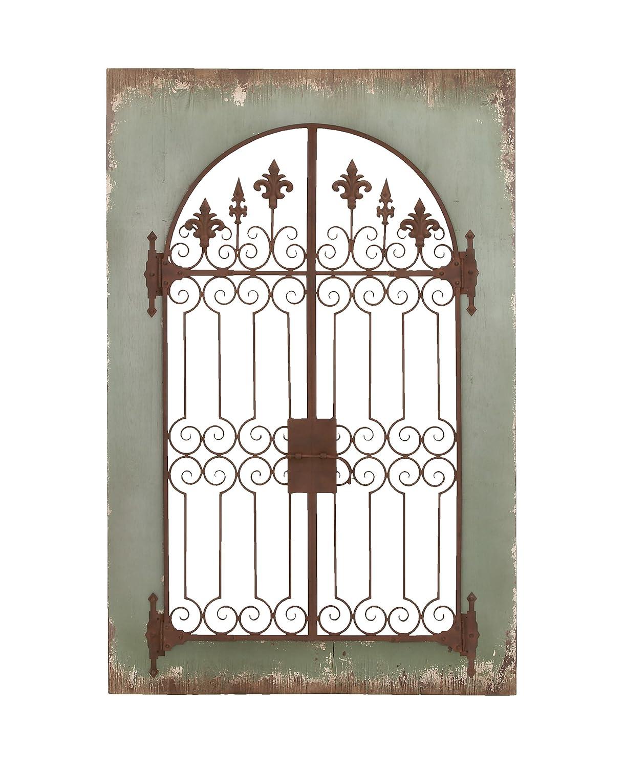 DecMode White Wood Arabesque Scroll Wall Decor (2 Count)