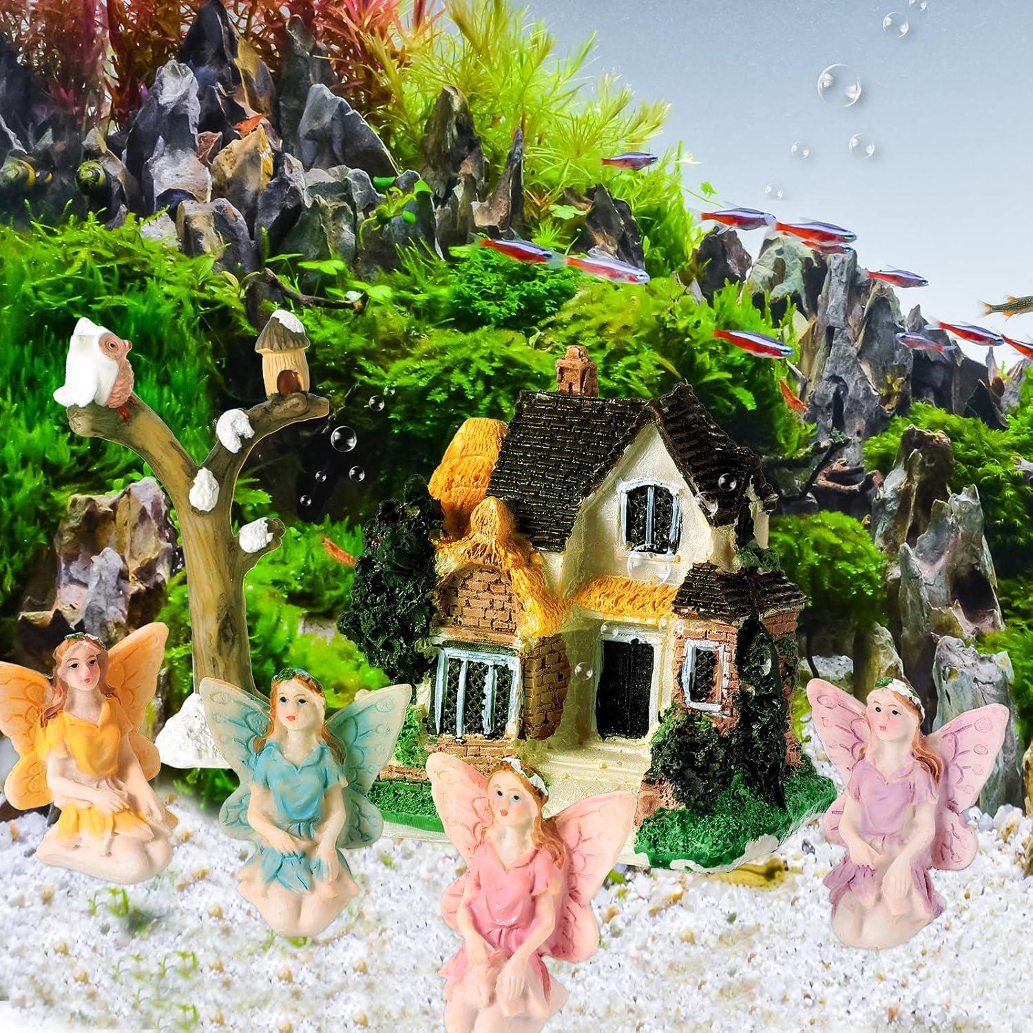 31 Pieces Fairy Garden Accessories Kit Miniatures House Supplies Fly Wing Dollhouse Gifts for Home Garden Lawn Decoration