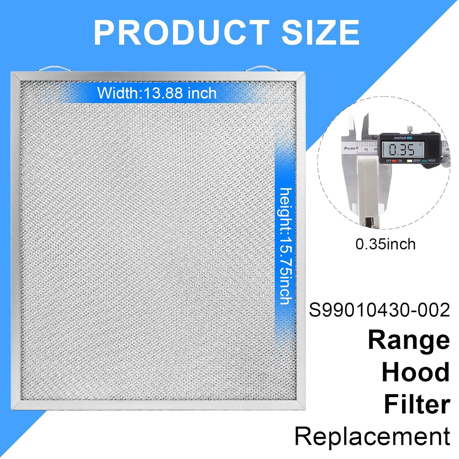 S99010430-002 Range Hood Filter Replacement – 13-7/8'' x 15-3/4" 4512880 Compatible with B.roan N.utone HPF30 Range Hood Filters Pack 2