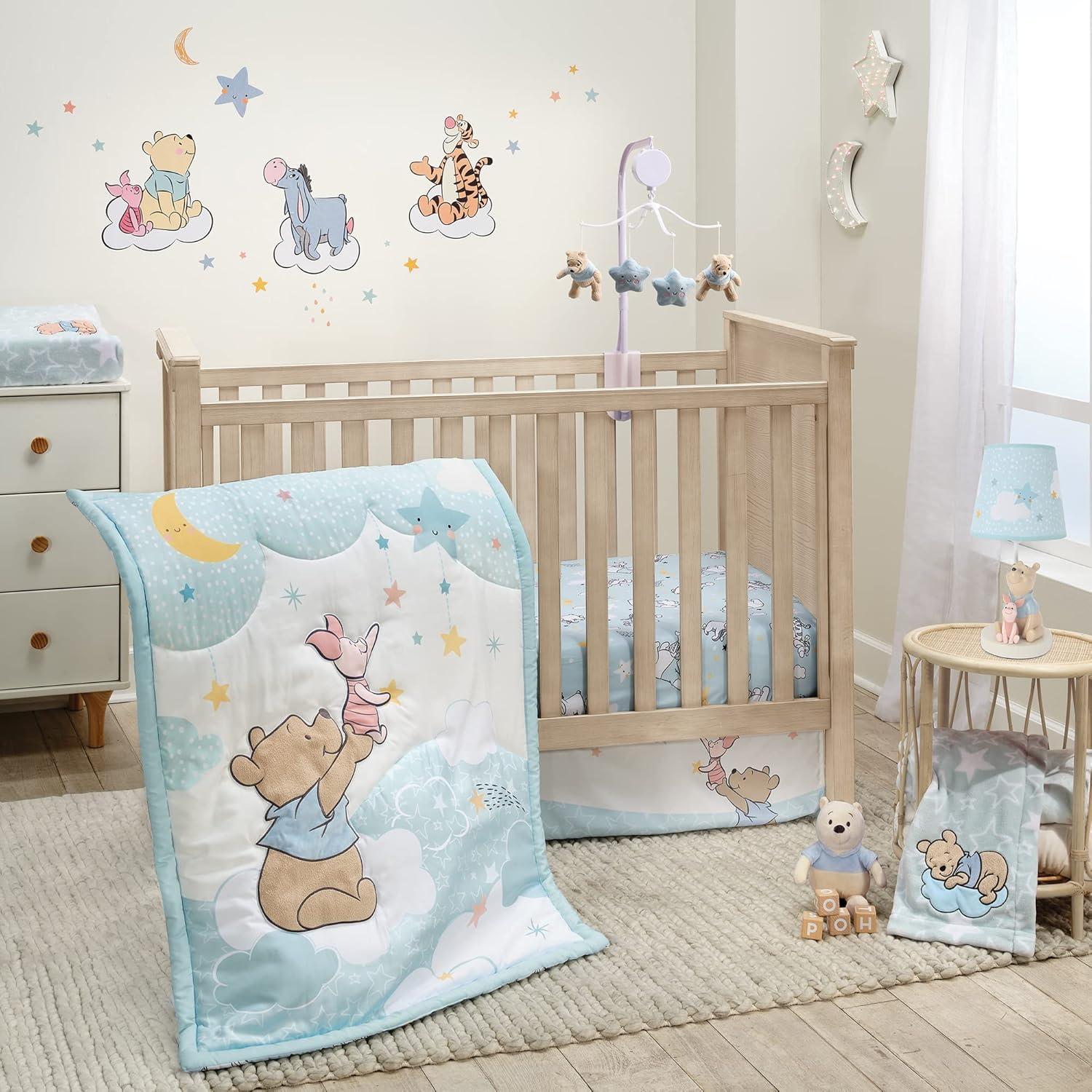 Bedtime Originals Starlight Pooh Musical Baby Crib Mobile - Blue, Animals