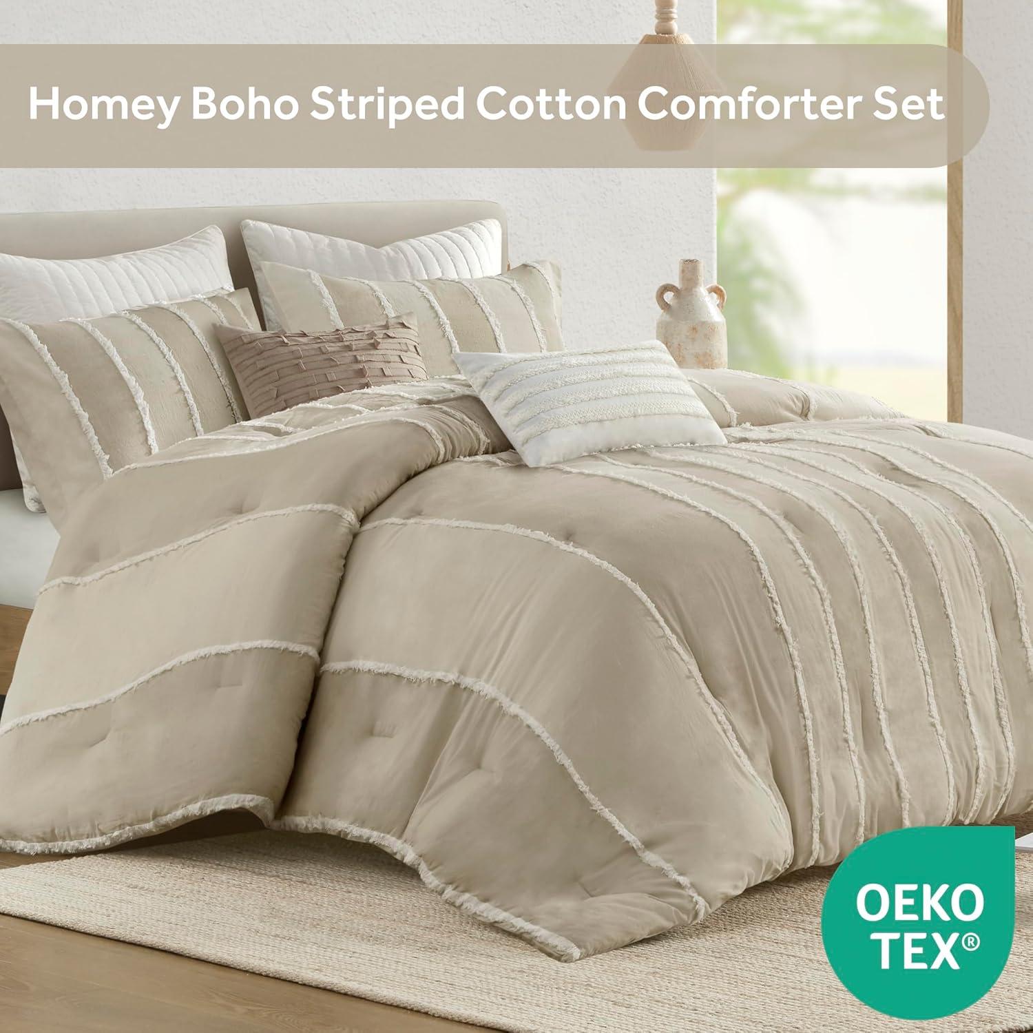 3pc Shay 100% Cotton Striped Comforter Set