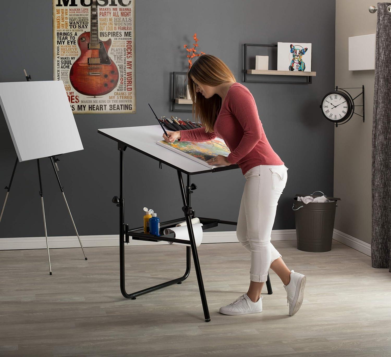 Ultima 42'' Black and White Adjustable Drafting Table