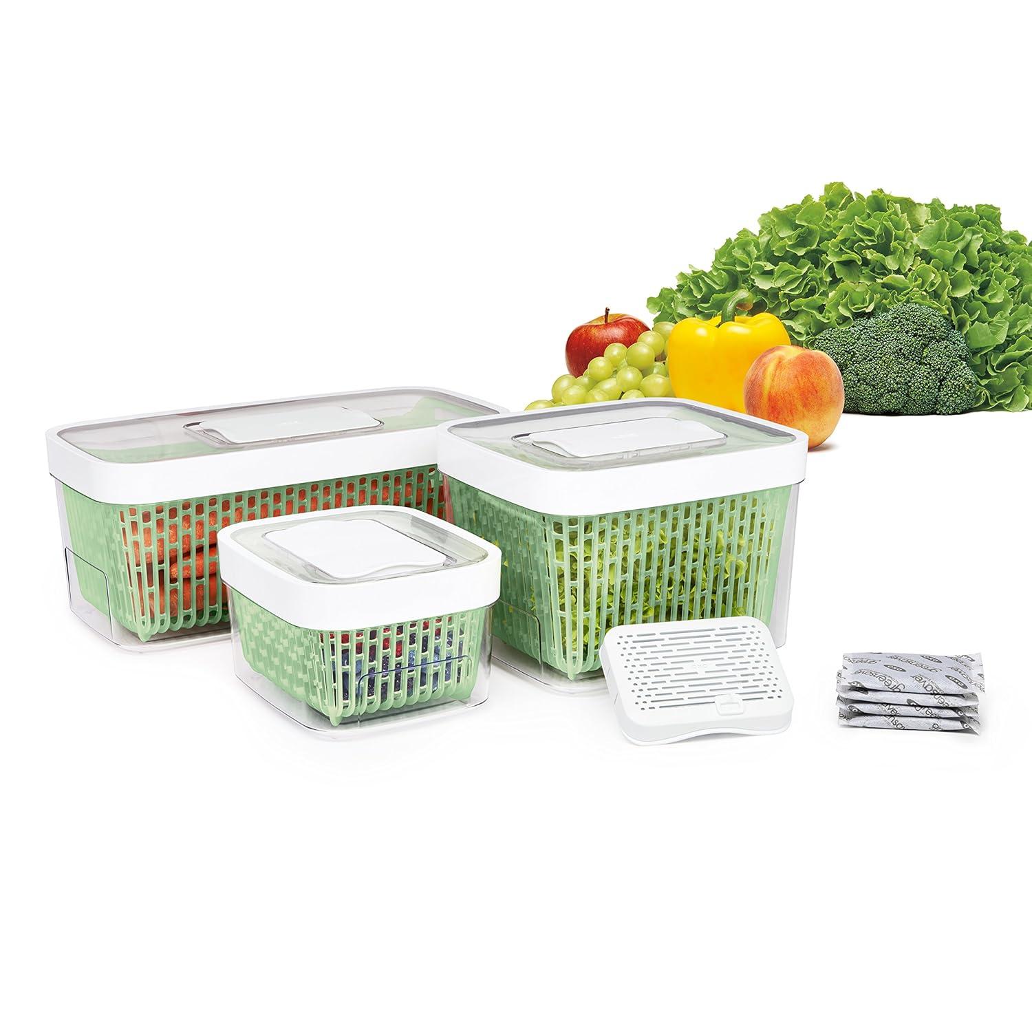 EcoFresh 1.6 Qt Green Produce Keeper with Activated Carbon Filter