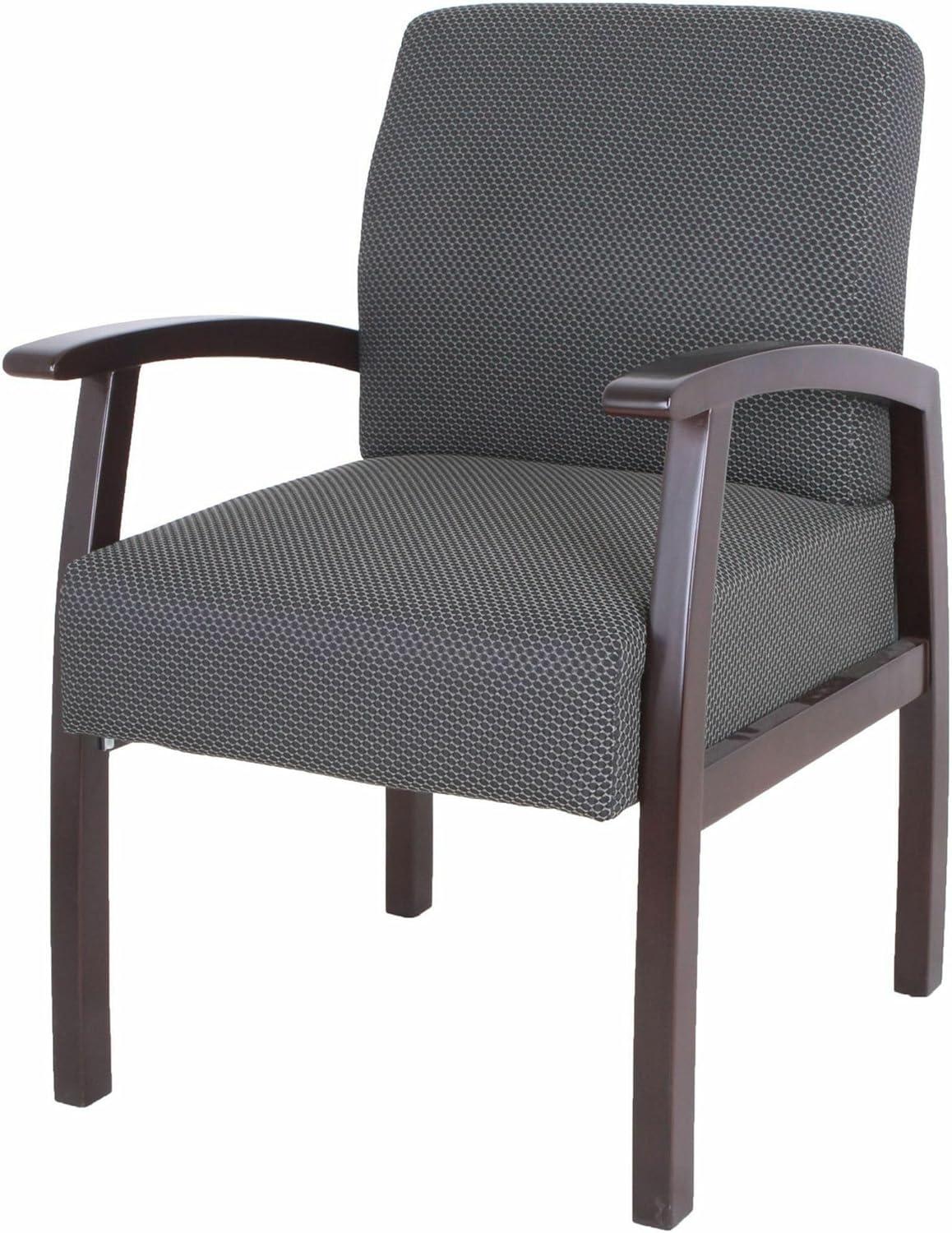 Lorell Guest Chairs 24"x25"x35-1/2" Charcoal/Espresso frame 68555